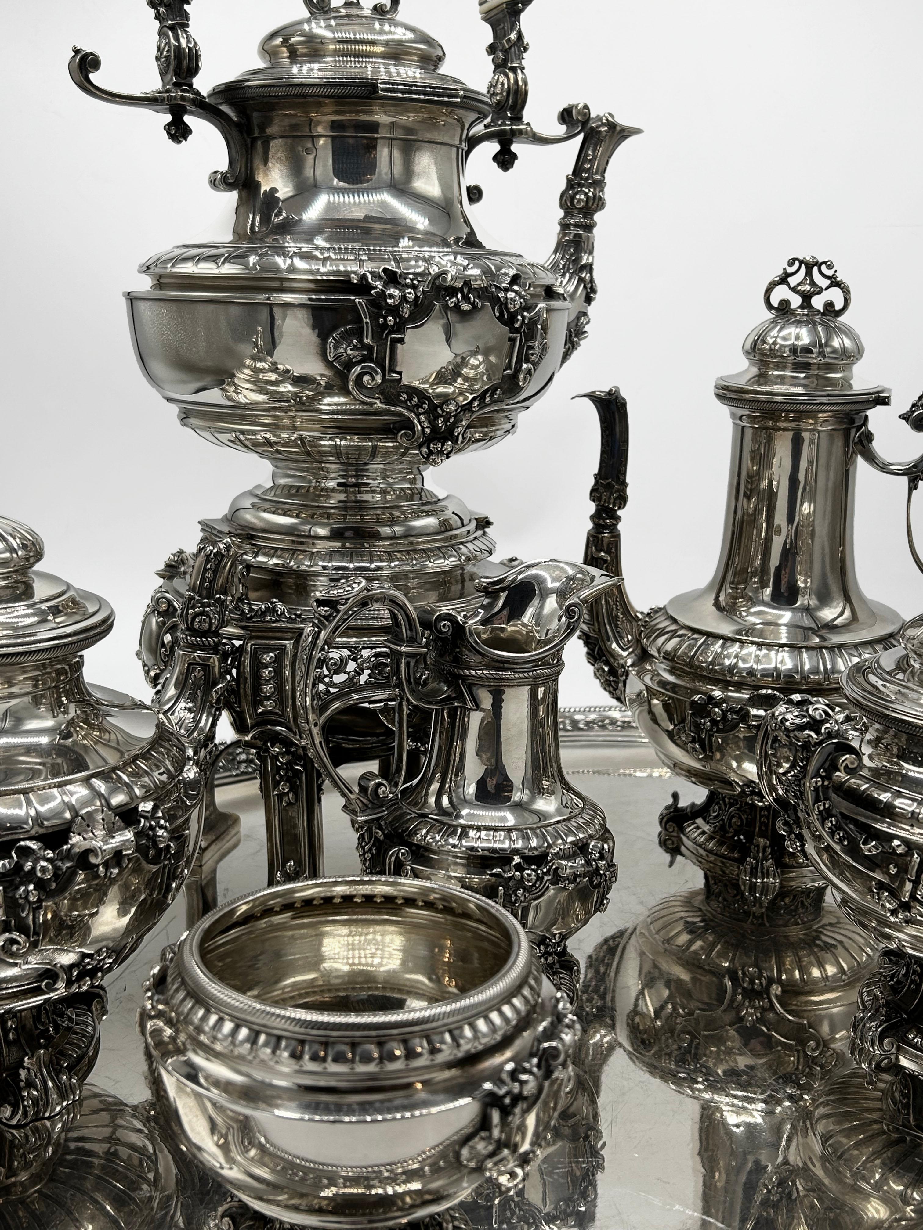 Service à thé et à café en argent du XIXe siècle par Alphonse Debain en vente 11