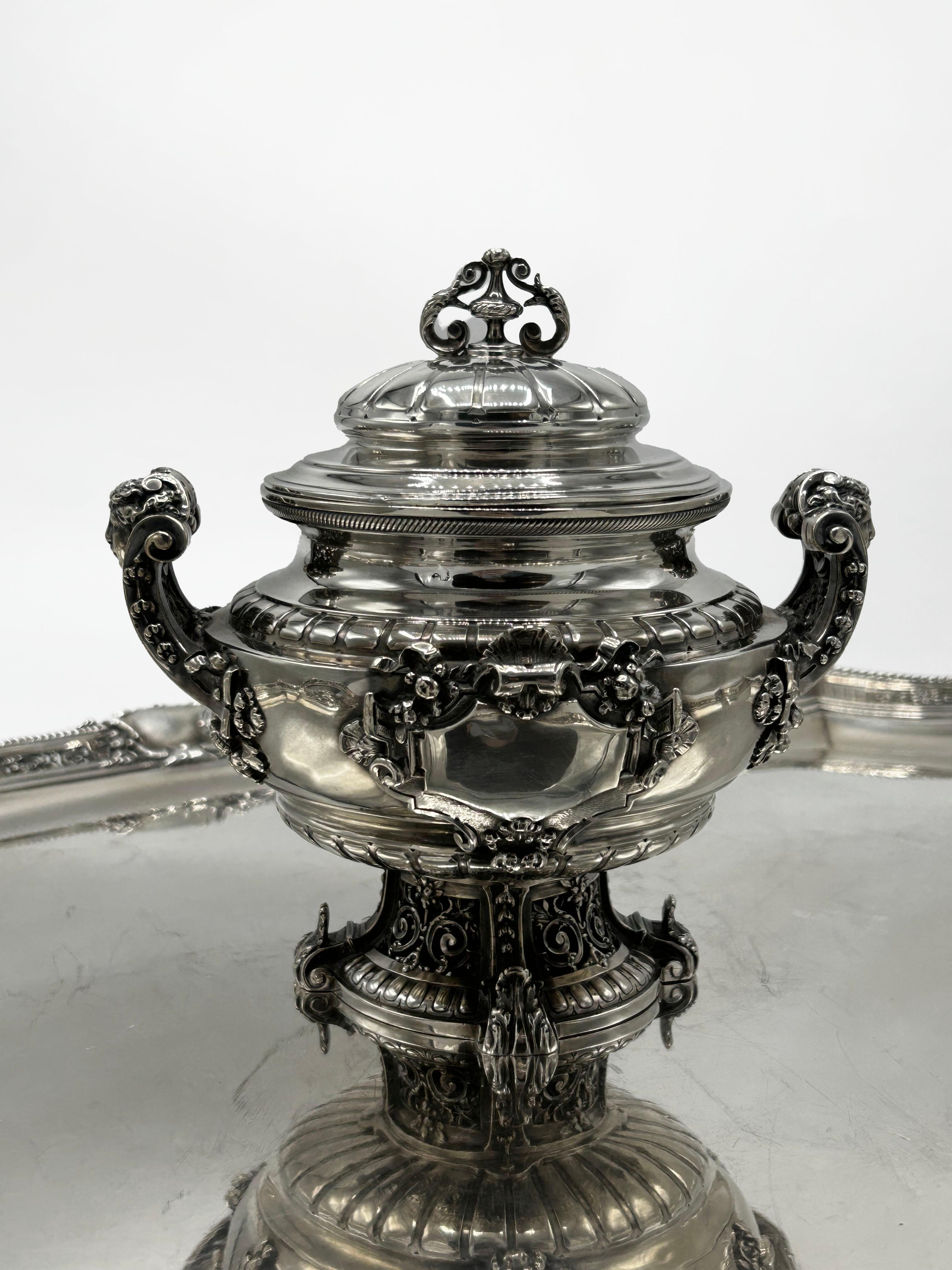 Service à thé et à café en argent du XIXe siècle par Alphonse Debain Bon état - En vente à Autonomous City Buenos Aires, CABA