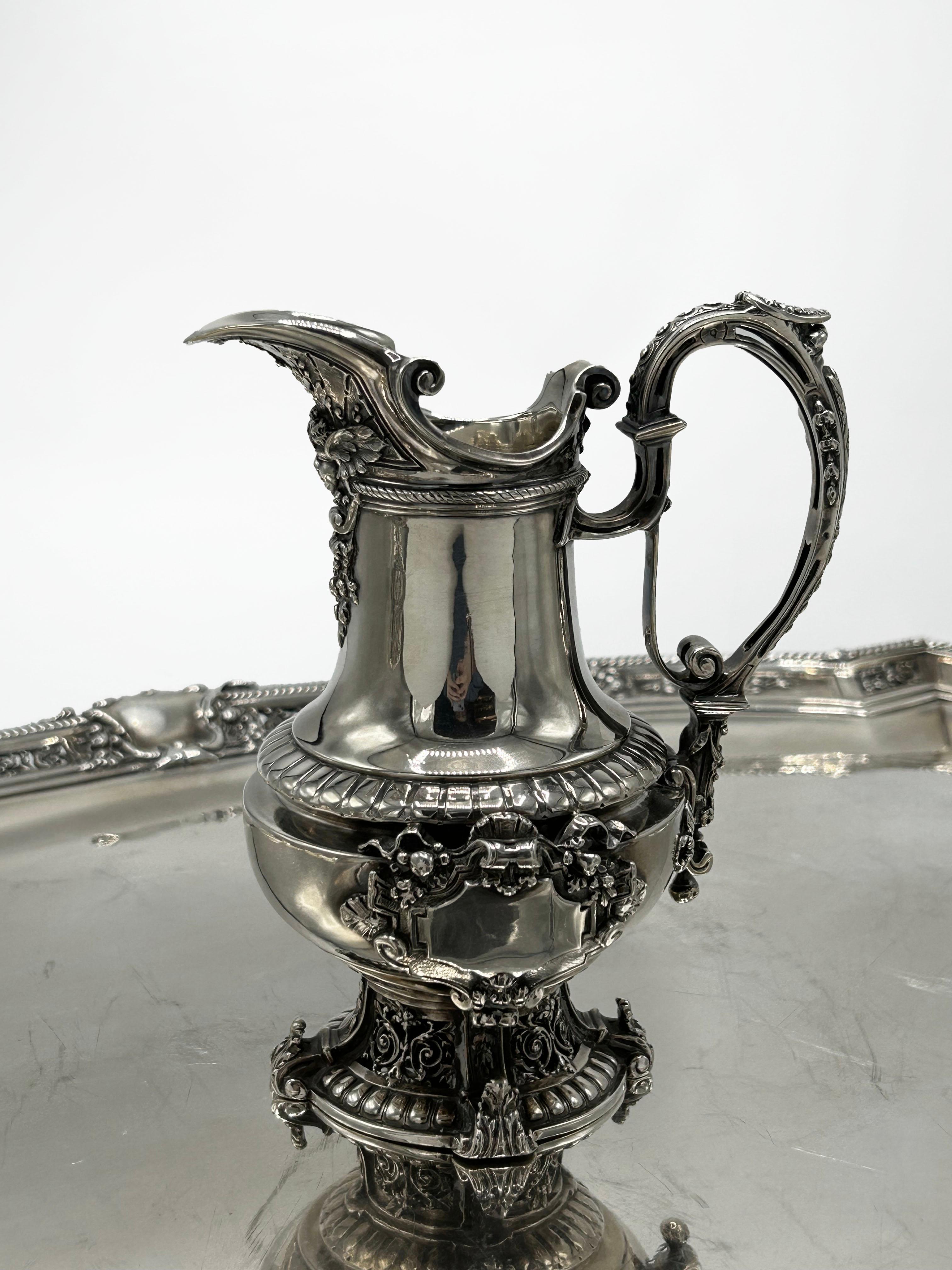 Service à thé et à café en argent du XIXe siècle par Alphonse Debain en vente 1