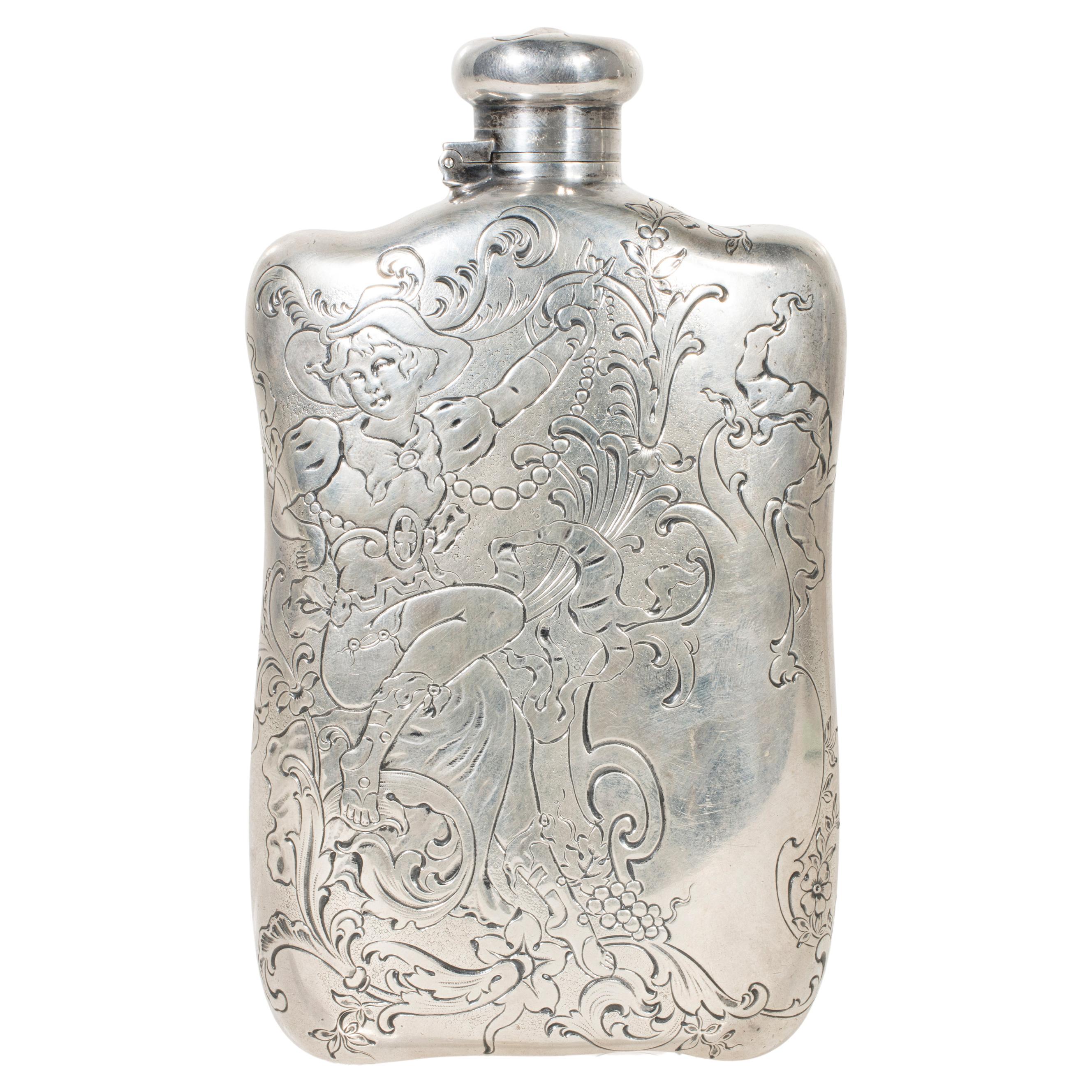 19th Century Sterling Silver Tiffany & Co. Flask For Sale