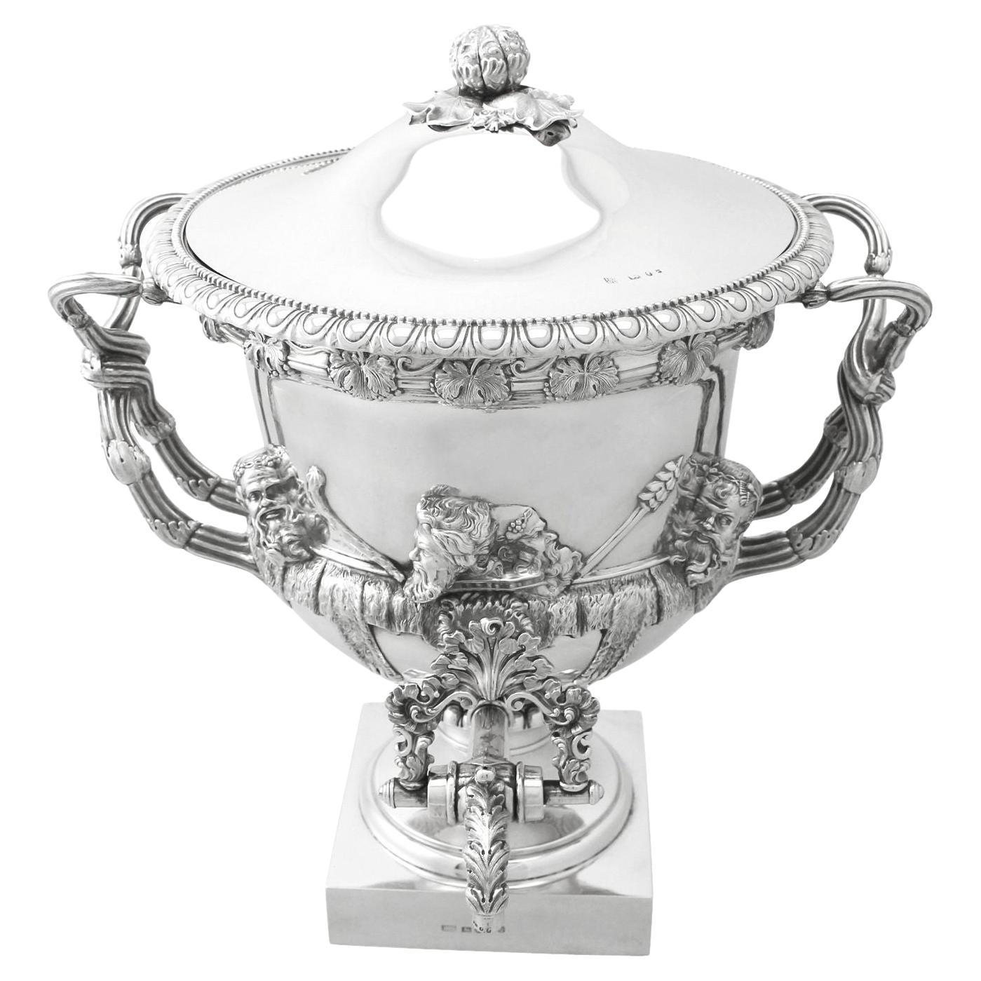 19th Century Sterling Silver Warwick Vase / Samovar Centerpiece