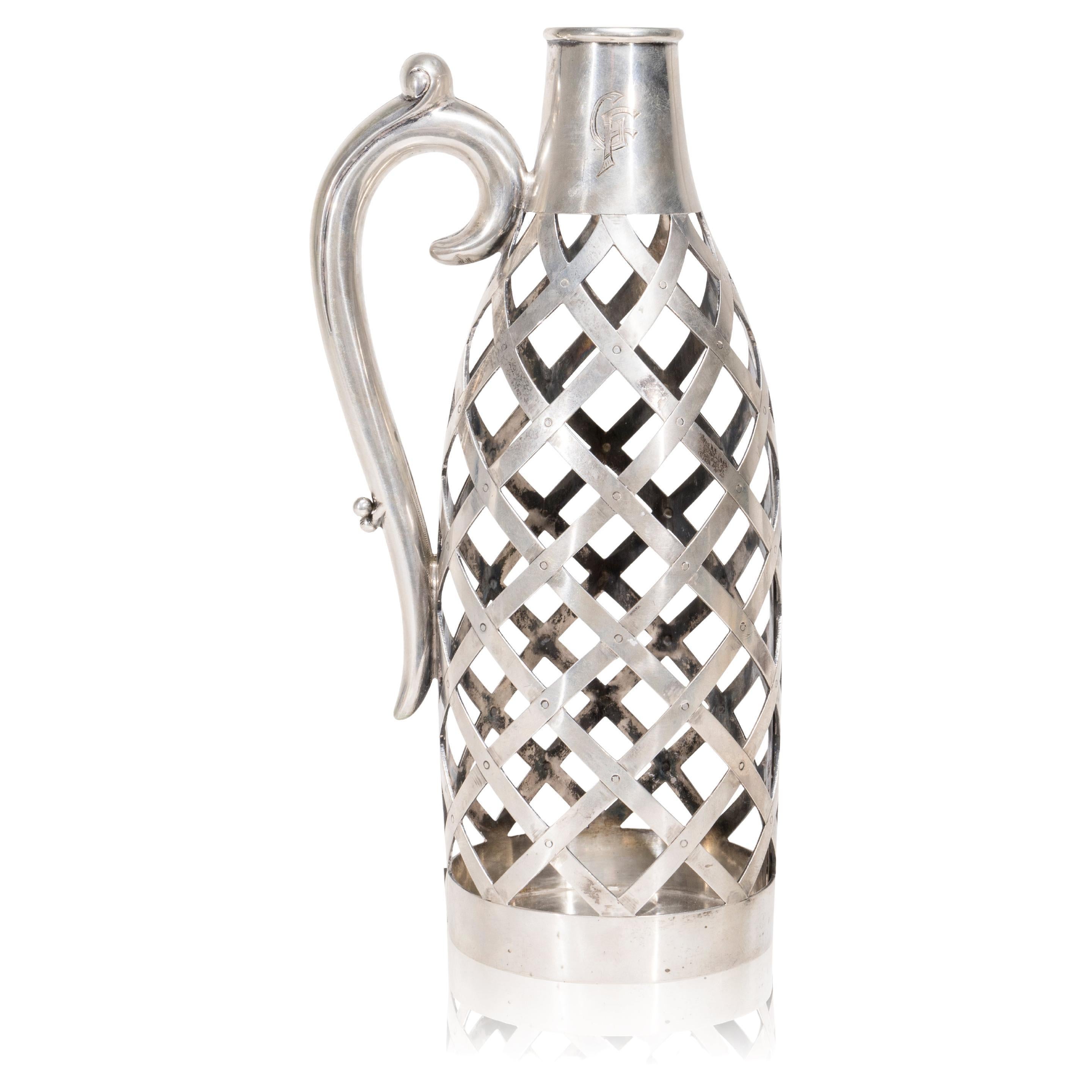 19th Century Sterling Silver Wine Bottle Holder