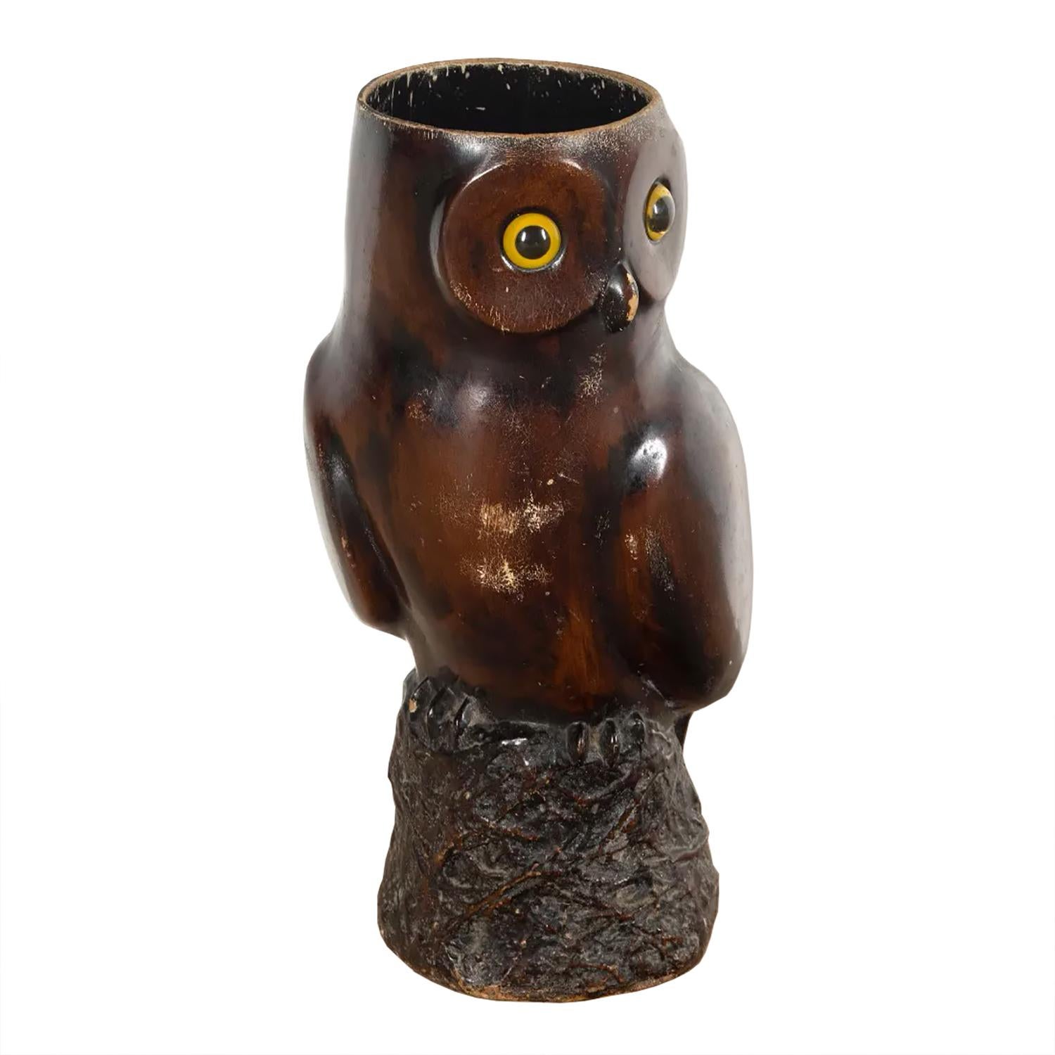 English 19th Century Stick Stand in the Shape of an Owl