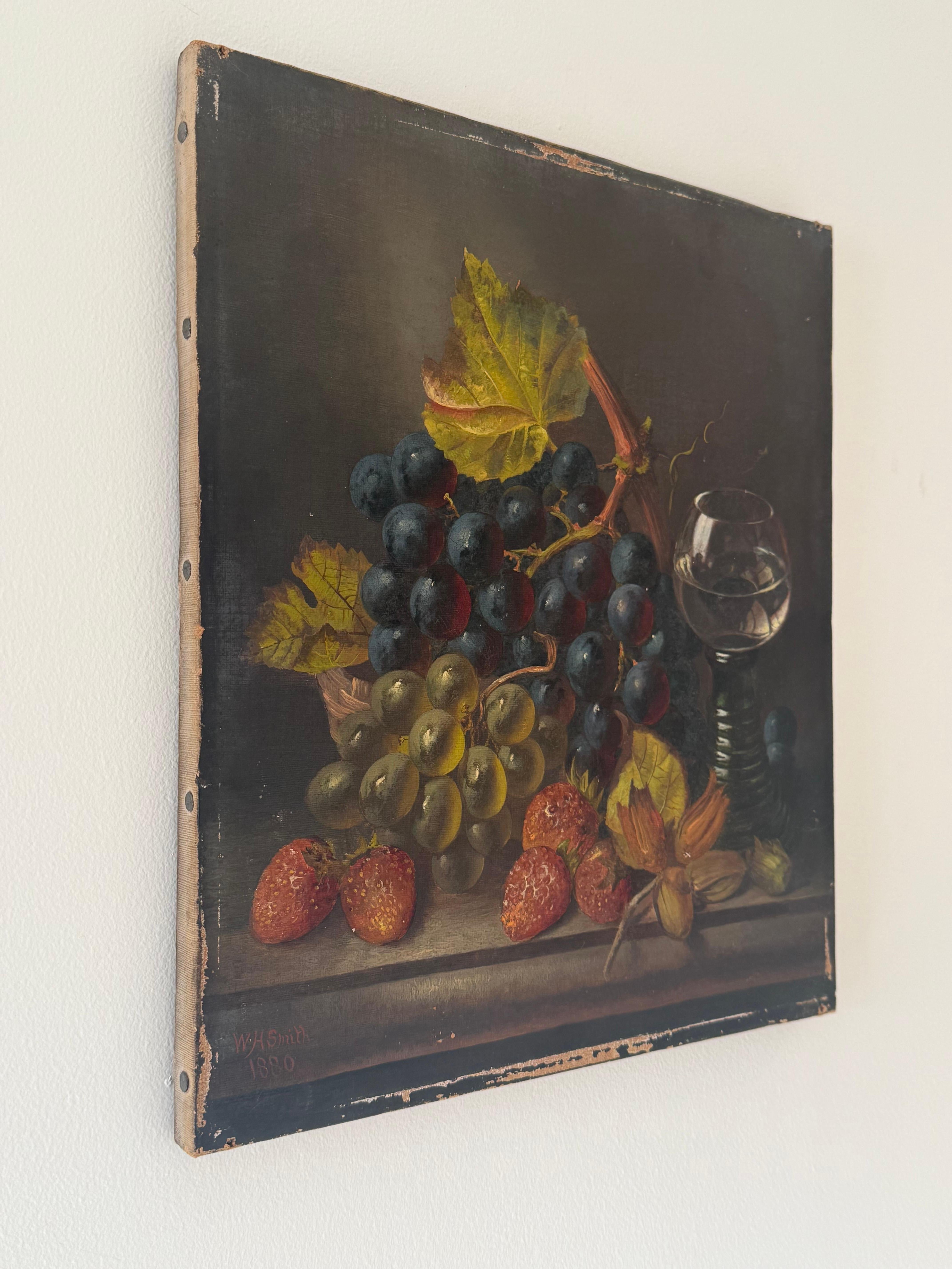 19th Century Still Life Oil On Canvas (19. Jahrhundert) im Angebot