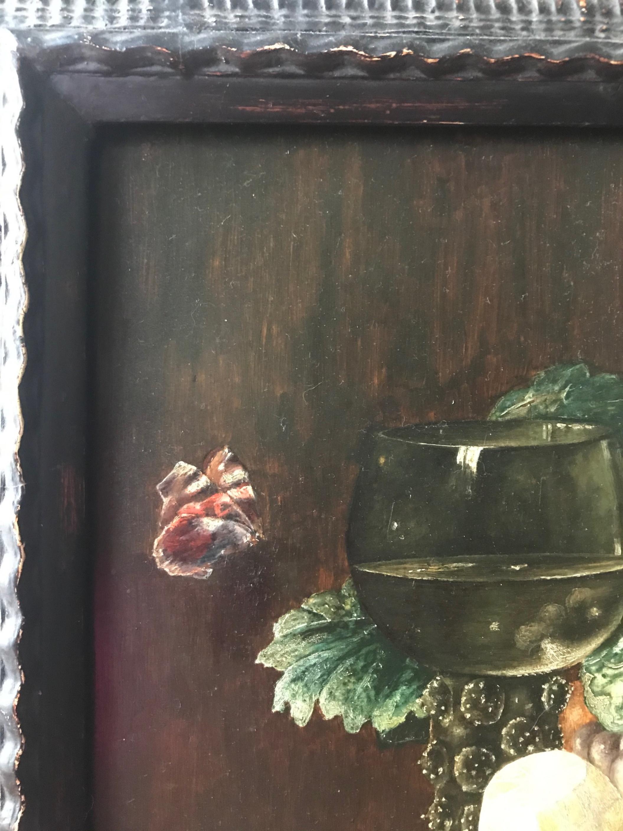 Hand-Painted 19th Century Still Life Painting After Pieter Claesz Dutch For Sale