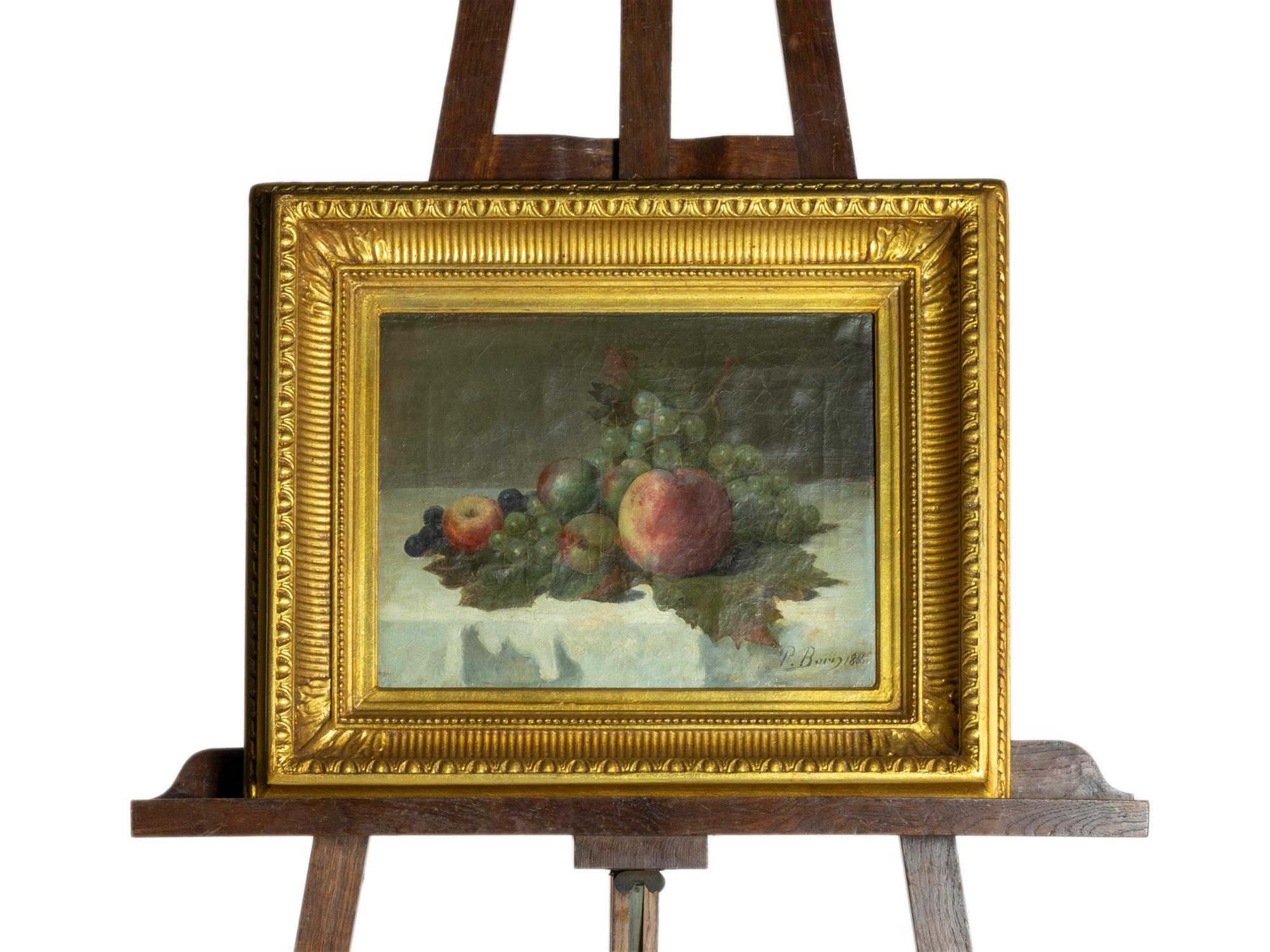 Romantique Nature morte du 19e siècle peinte par P Borg, style romantique en vente