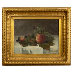  19th Century Still Life Painting By P Borg, Romantic Style