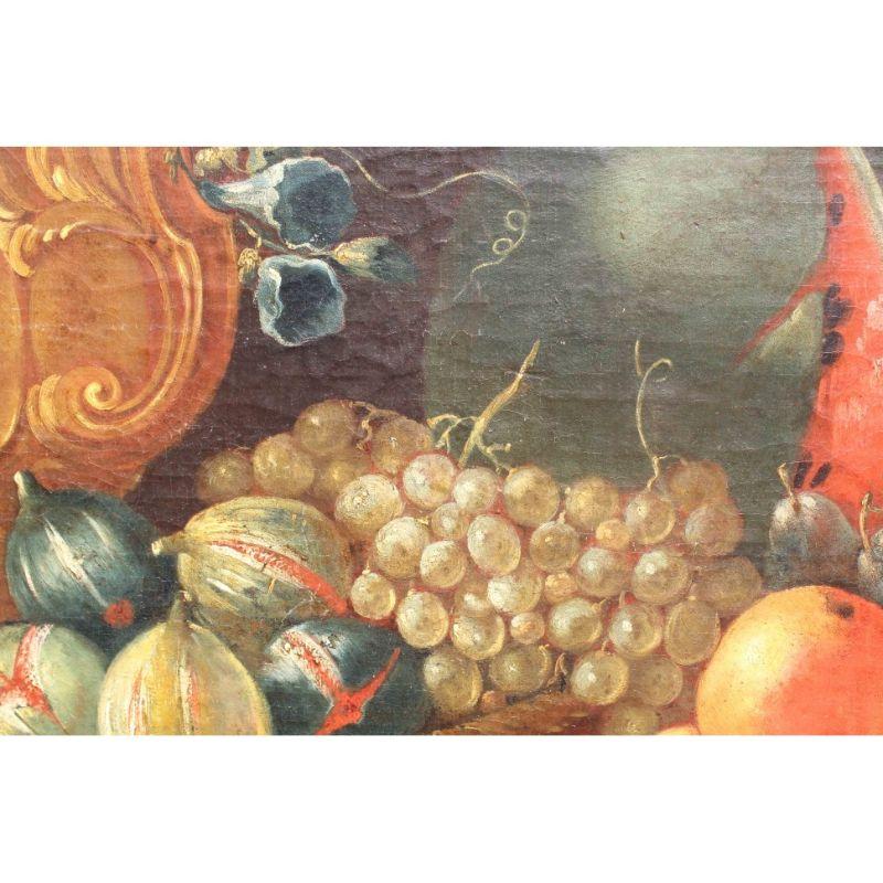 19th Century Still Life with Fruits Painting Oil on Canvas For Sale 4