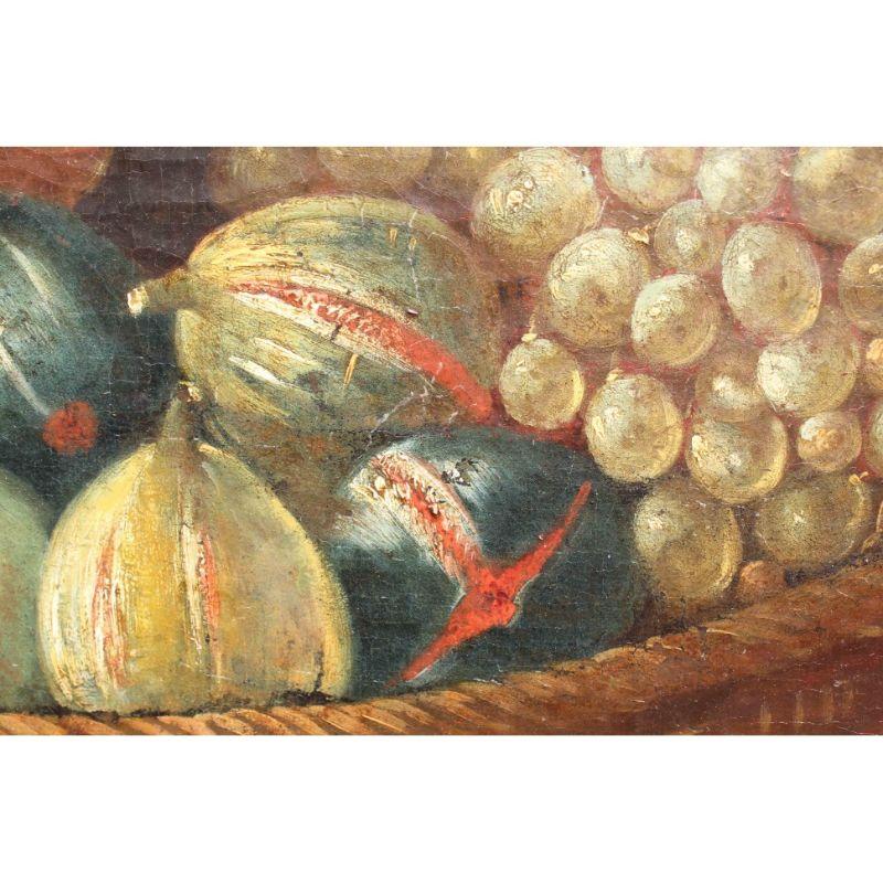 19th Century Still Life with Fruits Painting Oil on Canvas For Sale 6