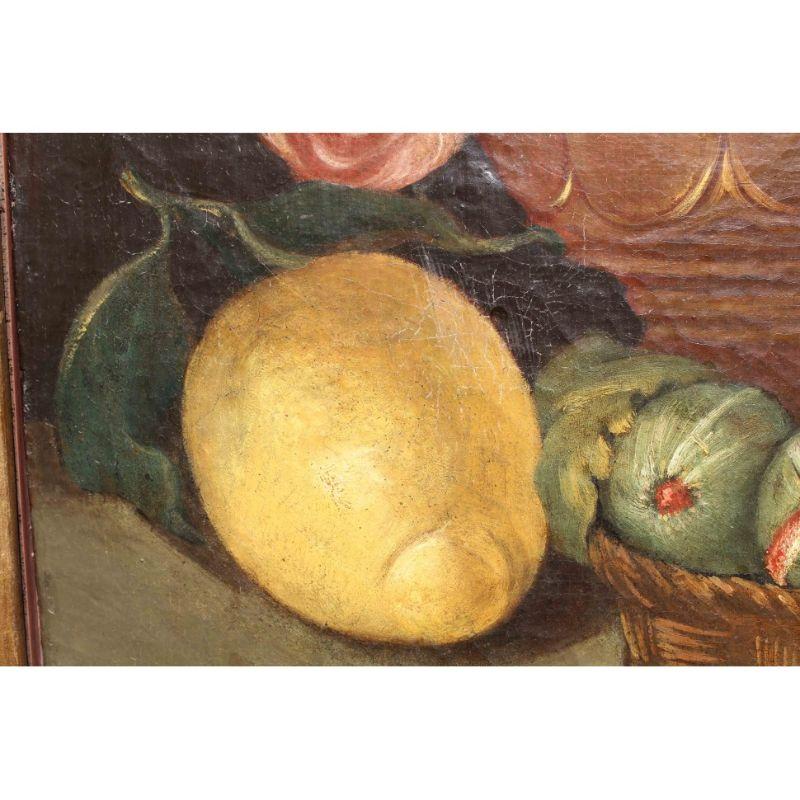 Nature morte avec fruits, peinture à l'huile sur toile, XIXe siècle en vente 2