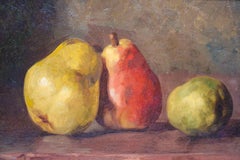 19th Century Still Life with Pears, Oil on Board, Unsigned