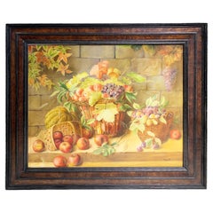 19th Century Still Life Wooden Framed Painting / Oil on Canvas, Signed Bianchi