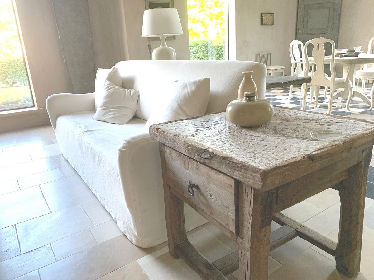 19th Century Stone and Oak Side Table In Good Condition In Vosselaar, BE