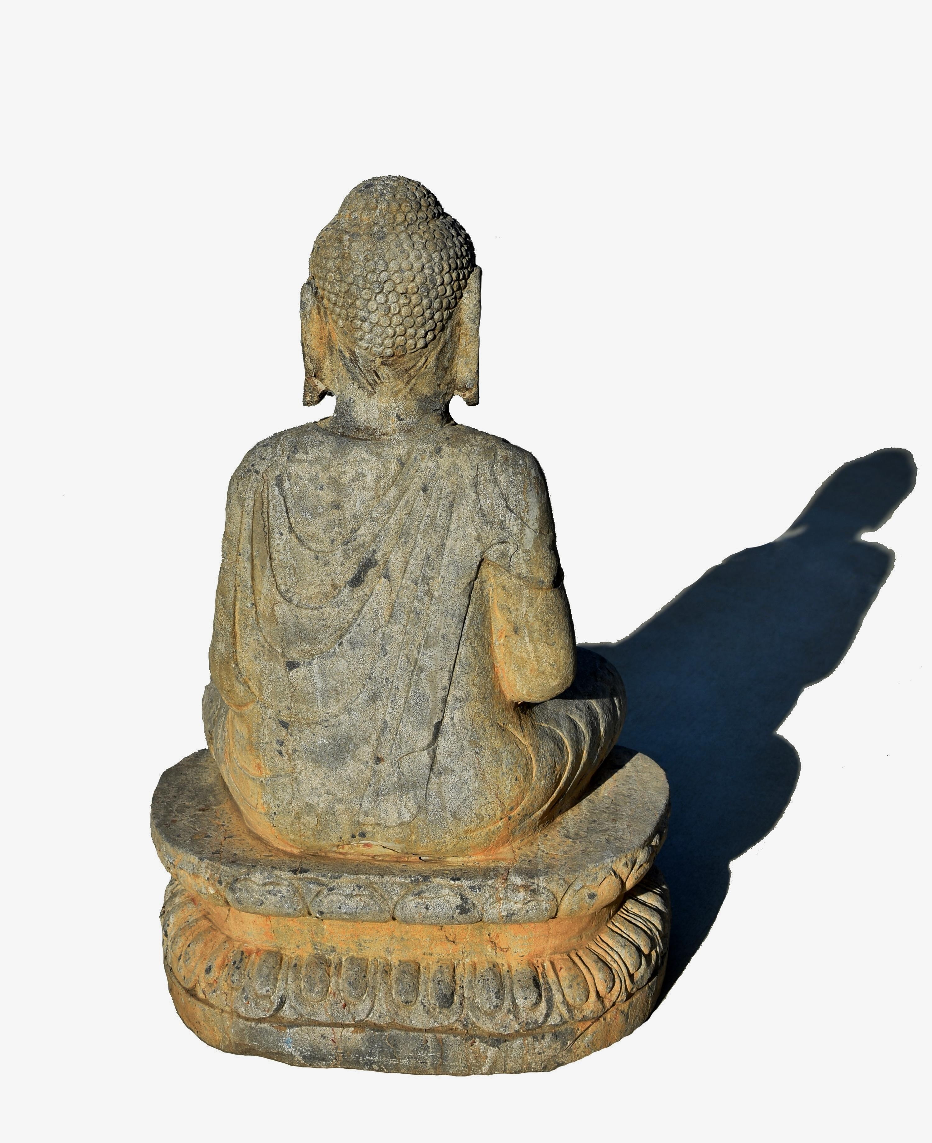 19th Century Stone Buddha Shakyamuni Statue For Sale 8