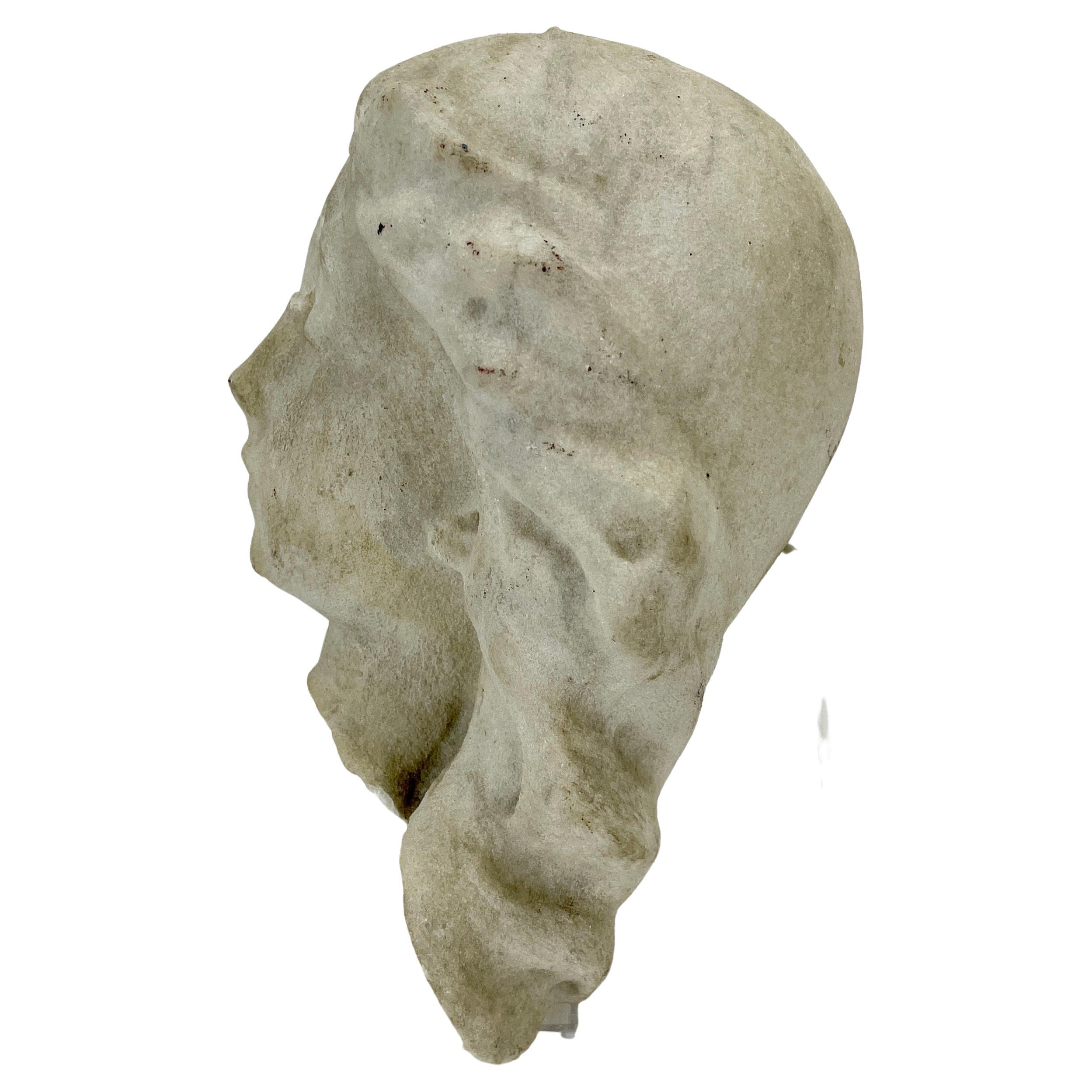 19th Century, Stone Fragment of a Ladies Head 4