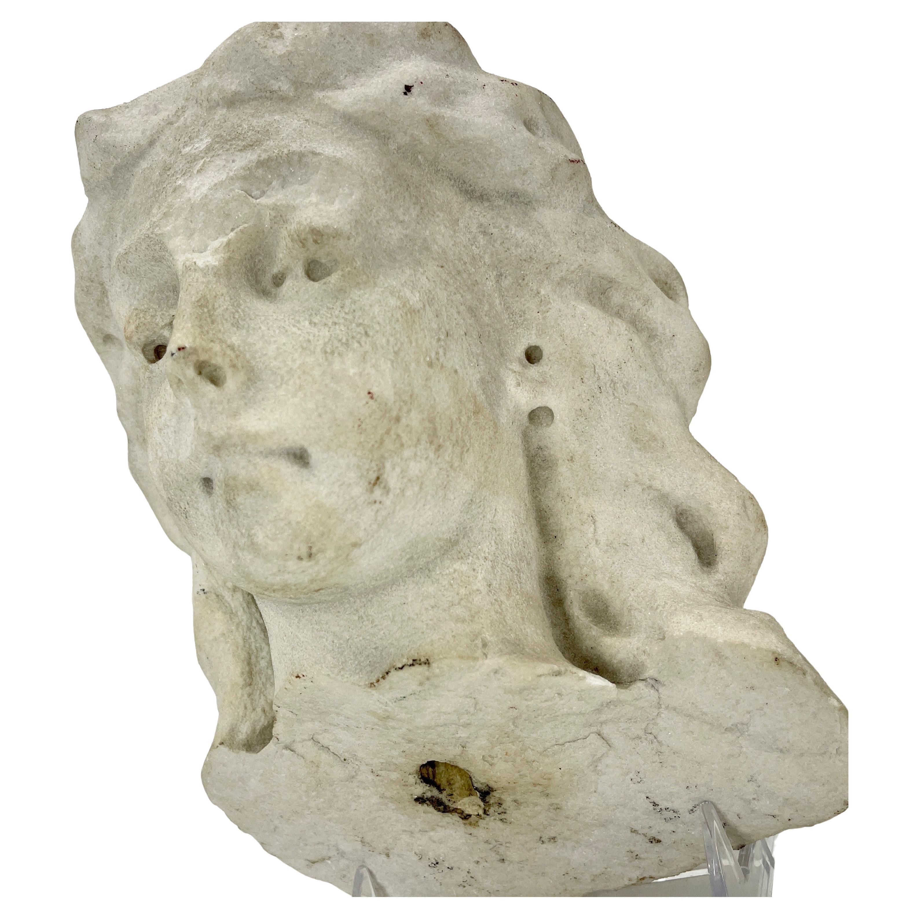 19th Century, Stone Fragment of a Ladies Head 6