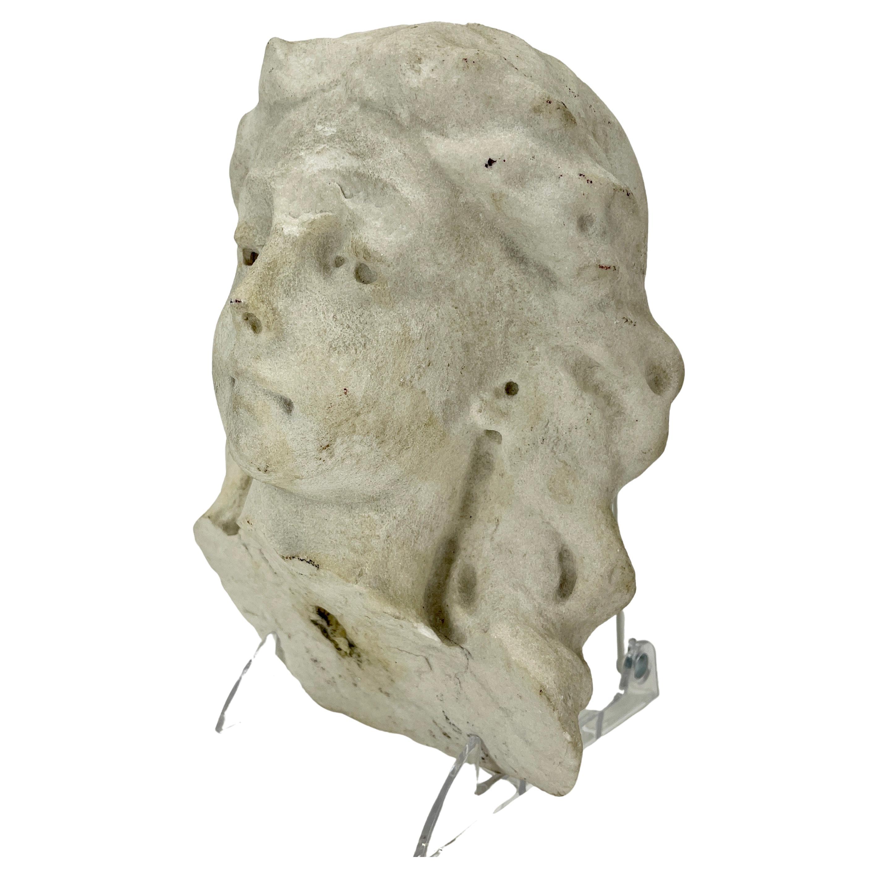 19th Century, Stone Fragment of a Ladies Head 9