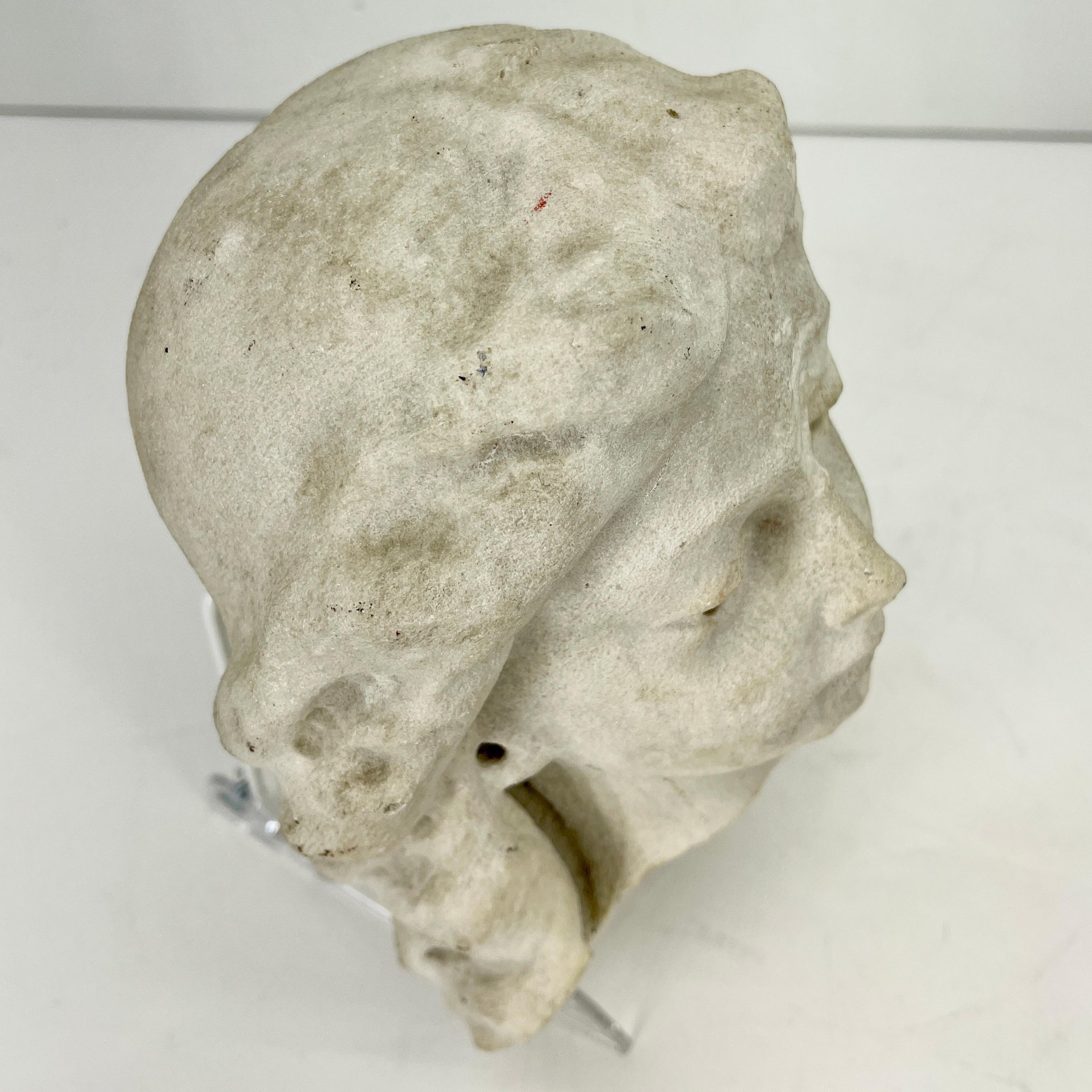 19th Century, Stone Fragment of a Ladies Head 13