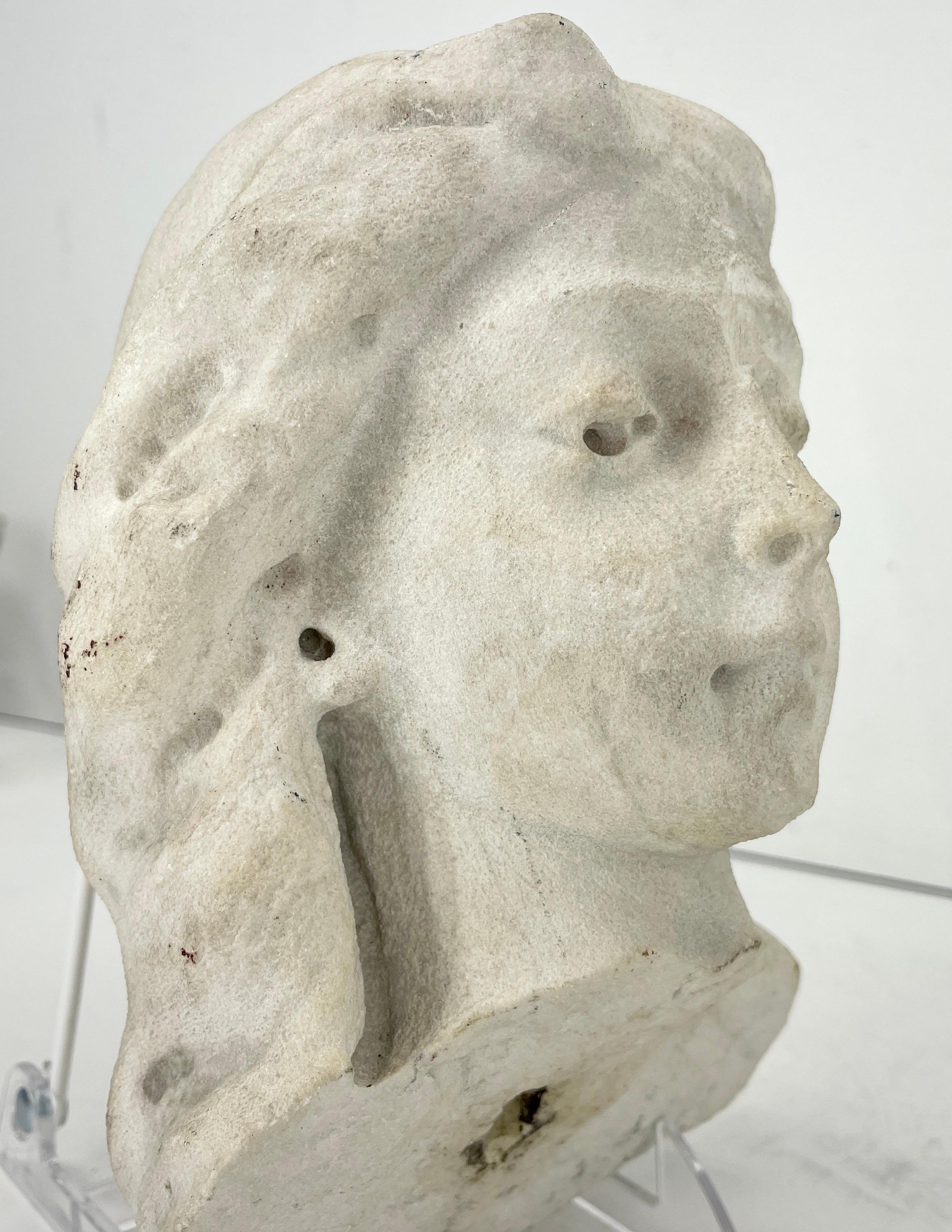 19th Century, Stone Fragment of a Ladies Head 14