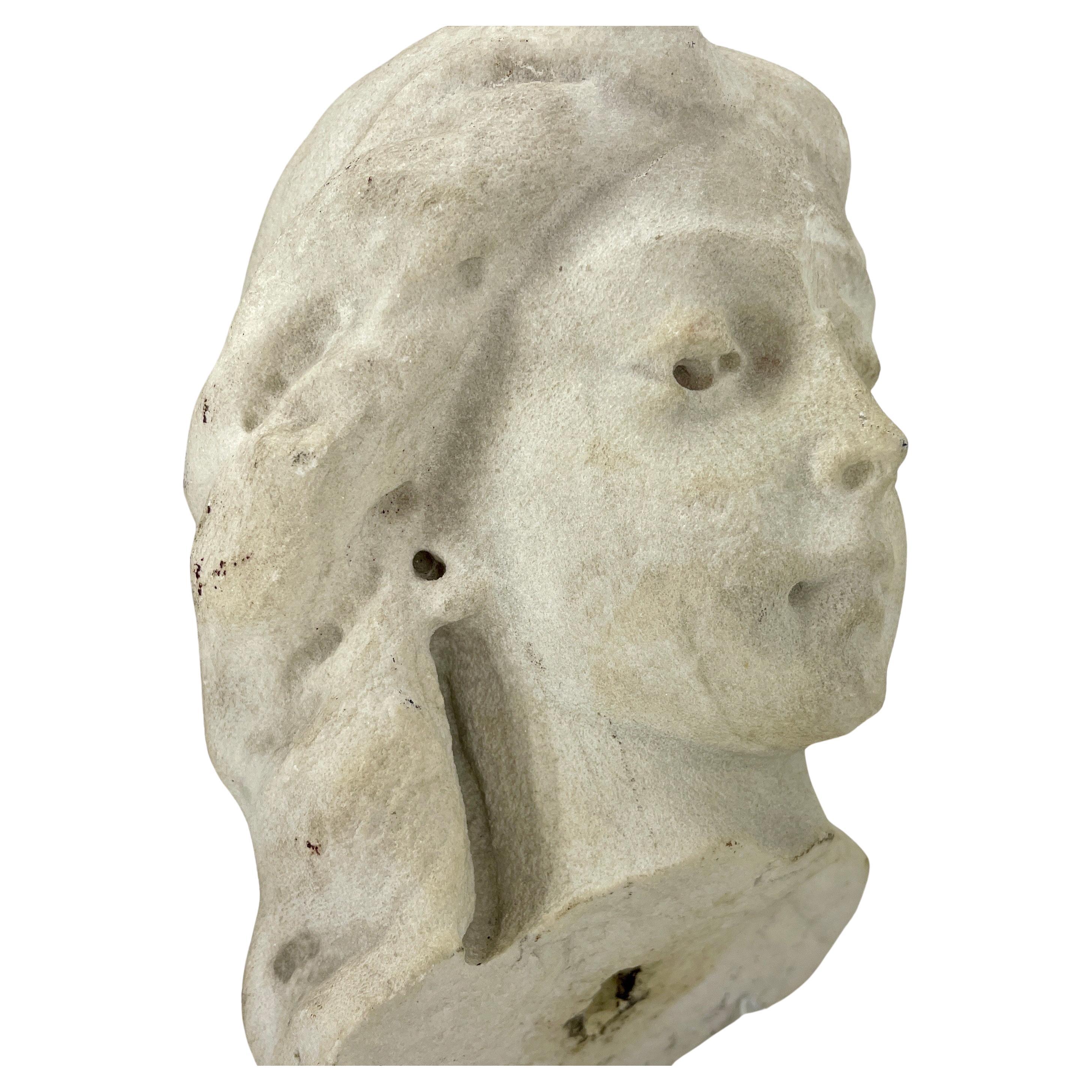 Classical Greek 19th Century, Stone Fragment of a Ladies Head