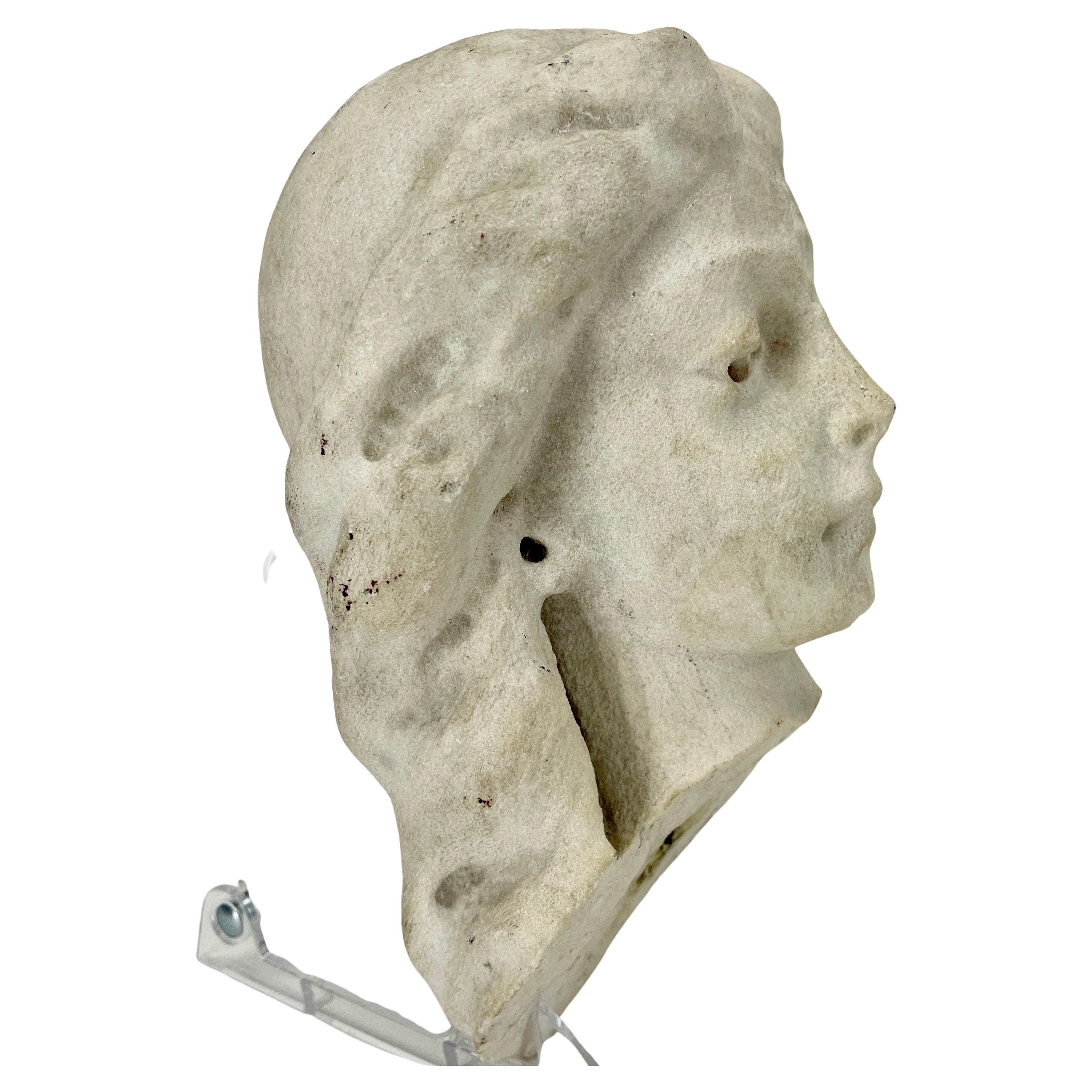 Greek 19th Century, Stone Fragment of a Ladies Head