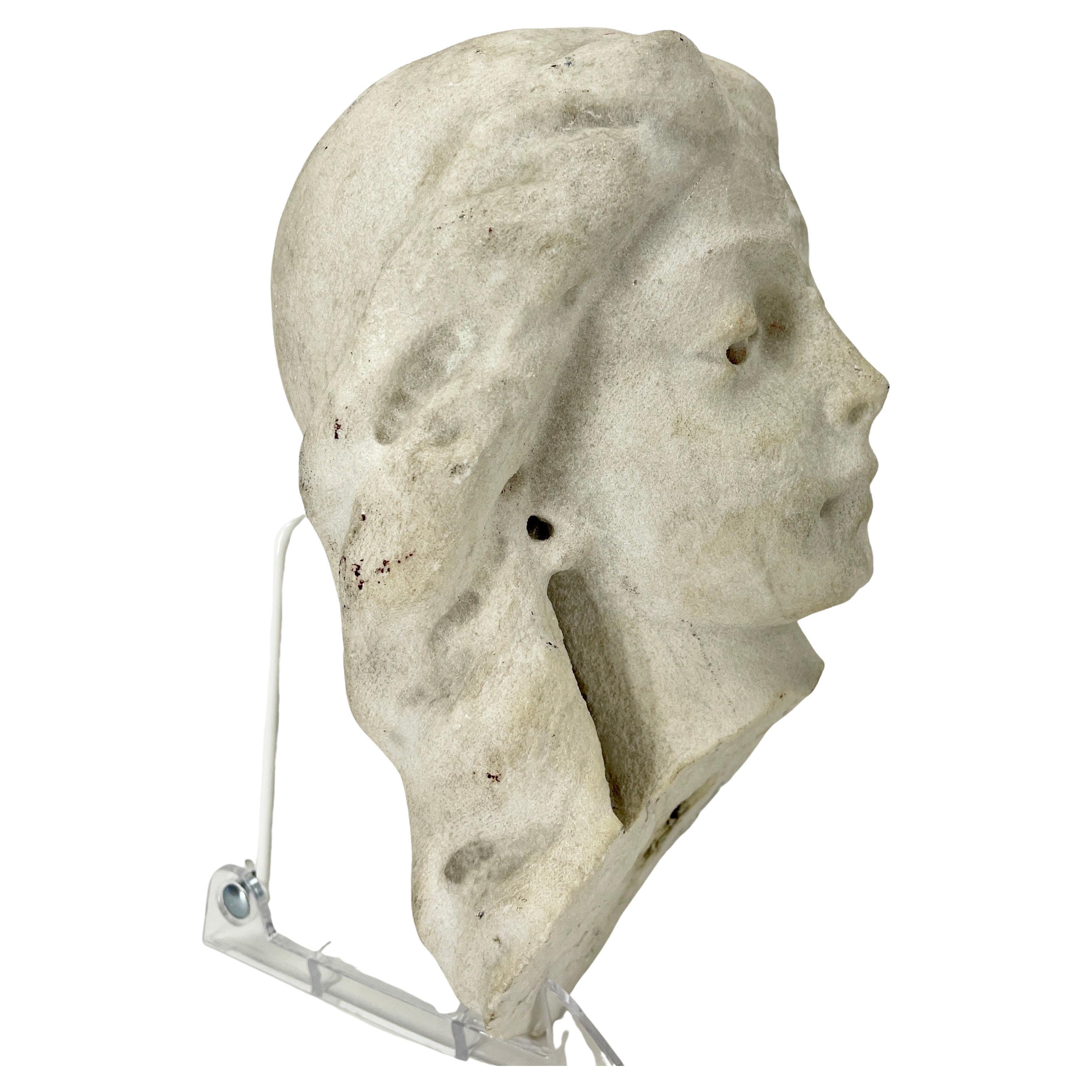 Hand-Crafted 19th Century, Stone Fragment of a Ladies Head