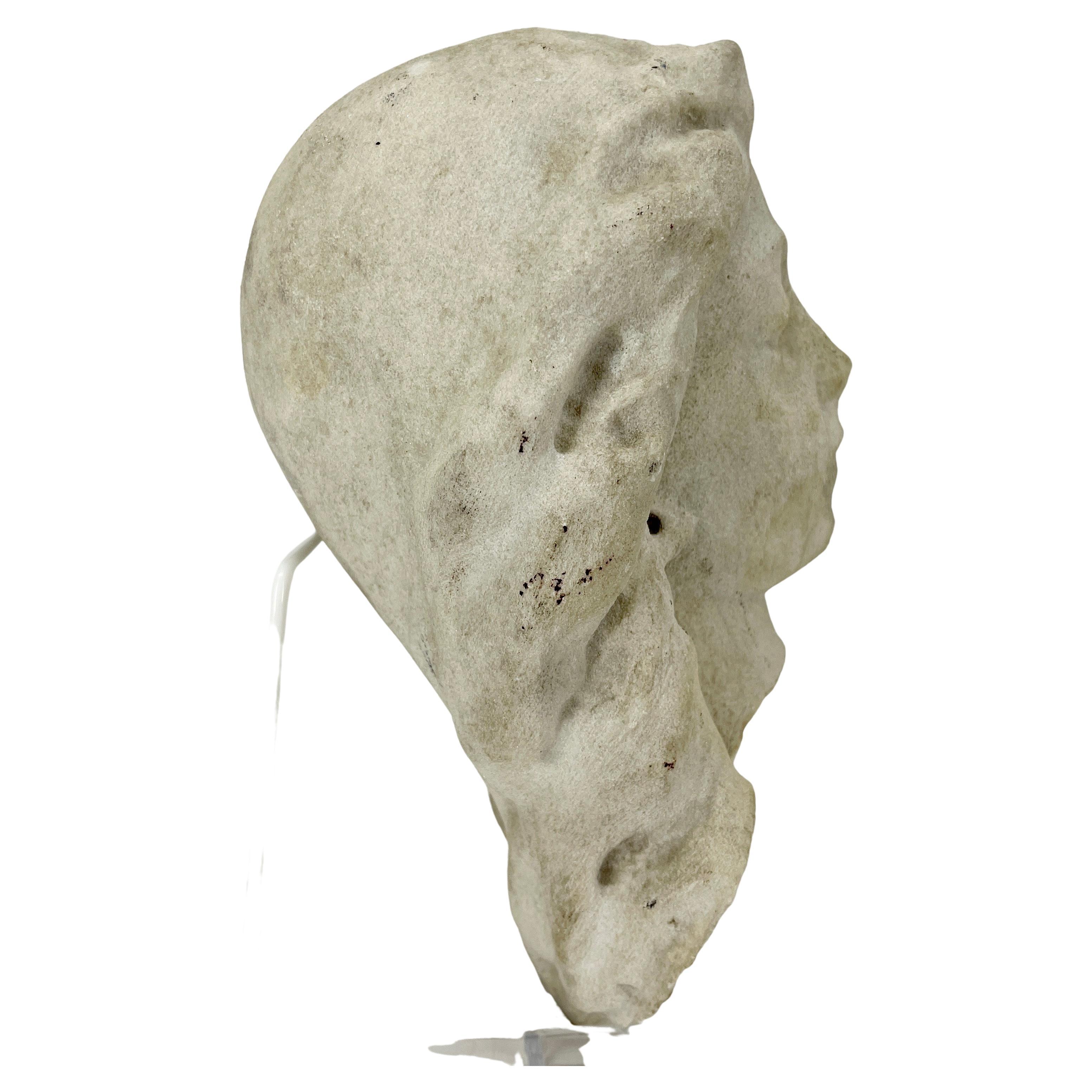 19th Century, Stone Fragment of a Ladies Head 2