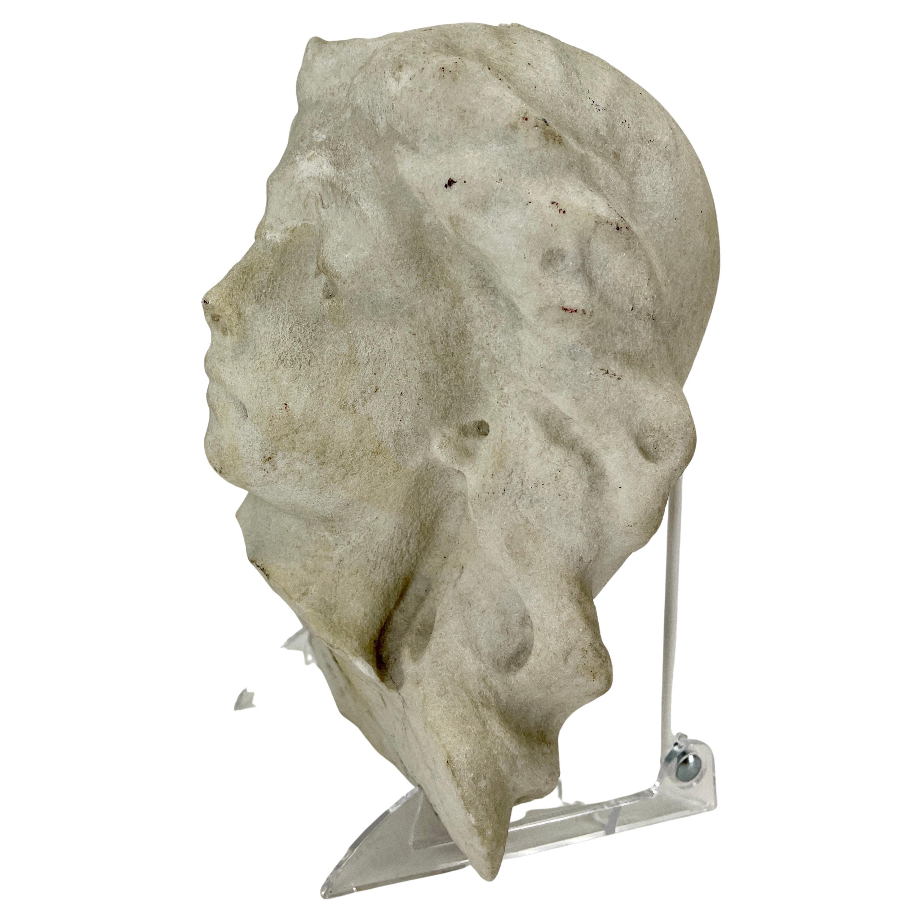 19th Century, Stone Fragment of a Ladies Head 3