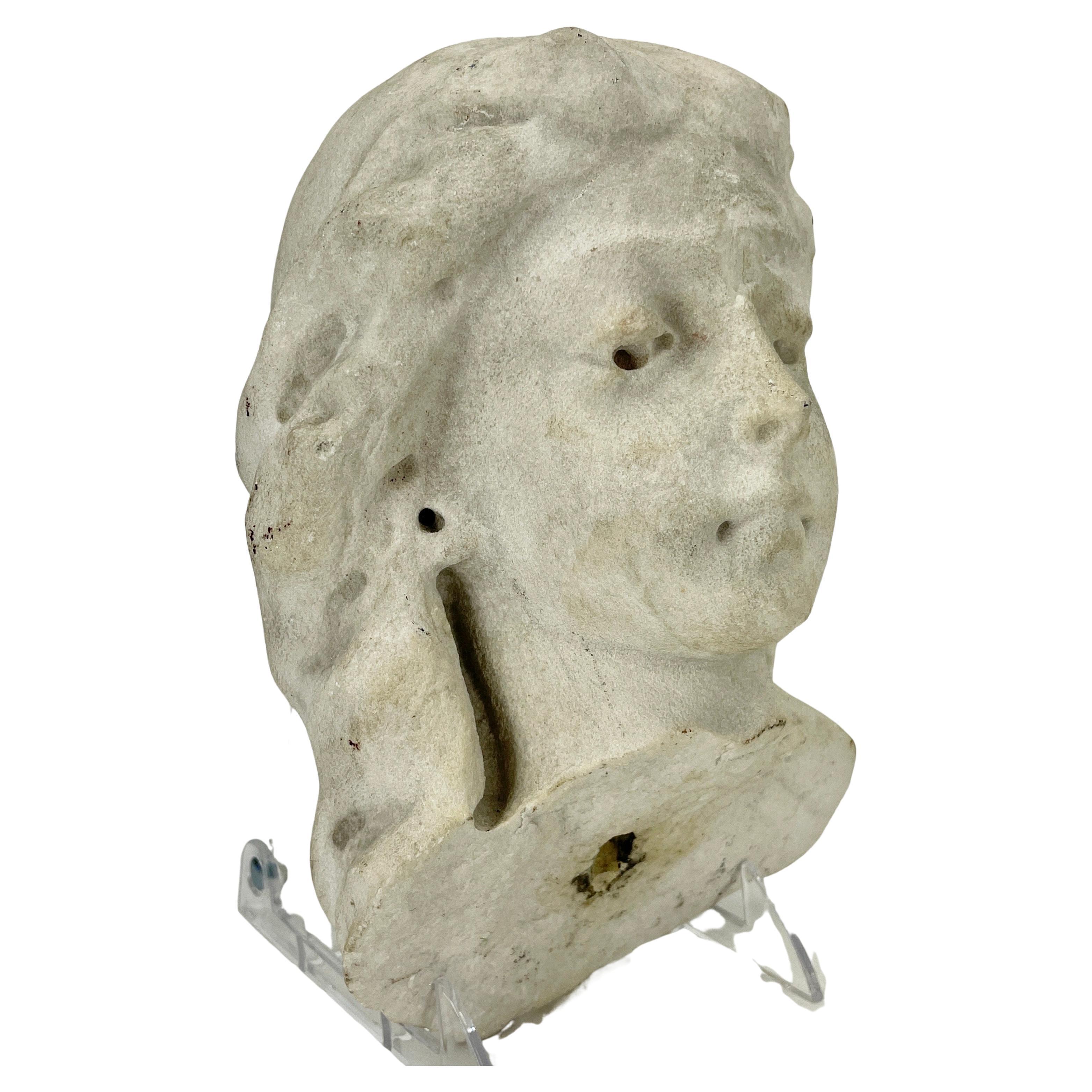 19th Century, Stone Fragment of a Ladies Head