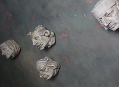 19th Century Stone Masons Plaster Corbels Sculpture Models Maquettes Busts