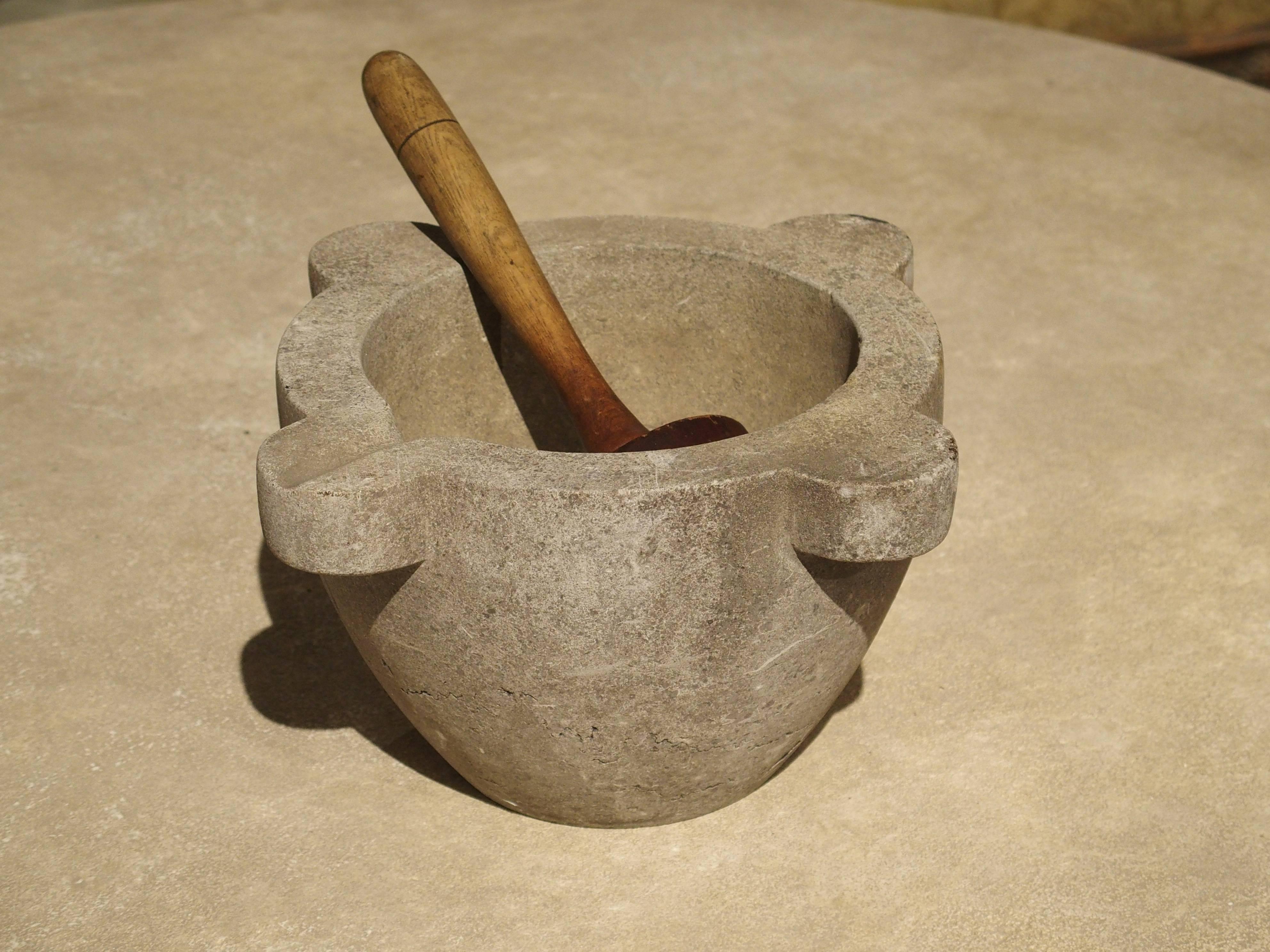 19th Century Stone Mortar and Pestle from France 1
