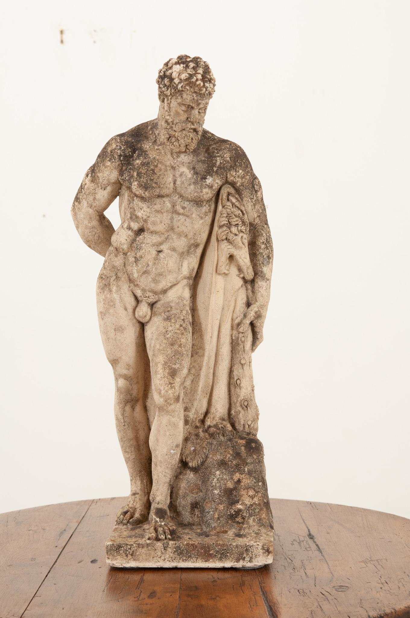 Classical Greek 19th Century Stone Sculpture of the Farnese Hercules
