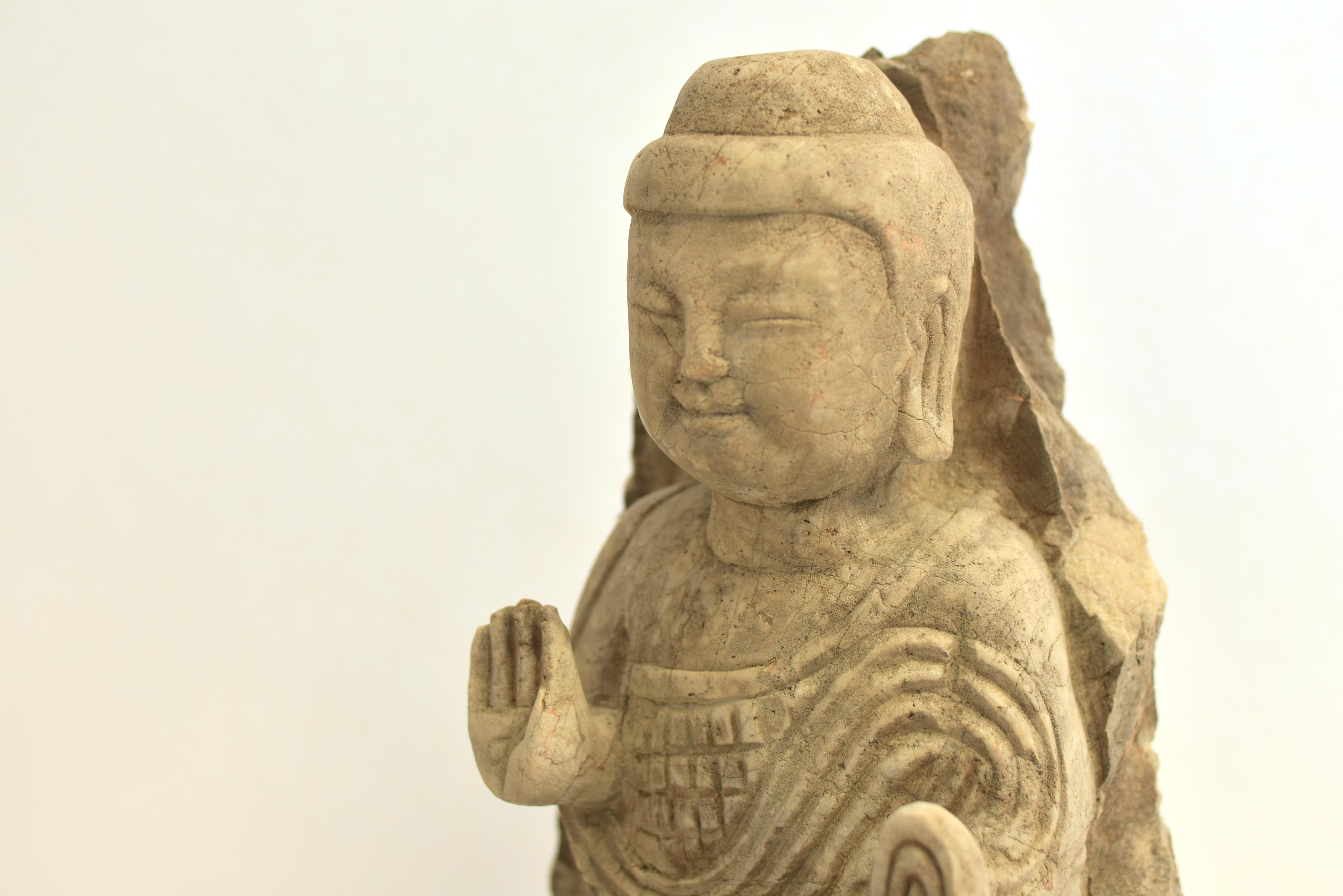 19th Century Stone Young Buddha Shakyamuni For Sale 6