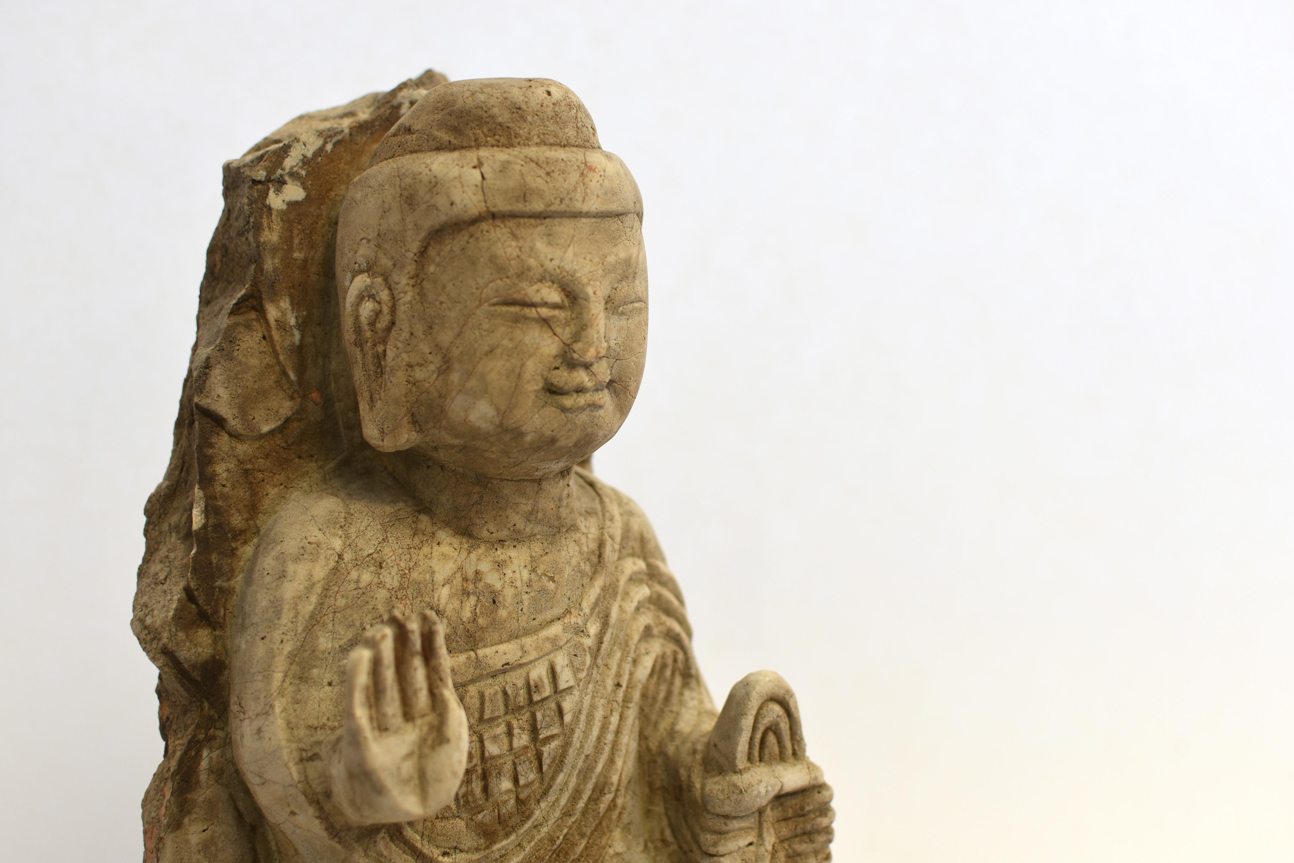 19th Century Stone Young Buddha Shakyamuni For Sale 8
