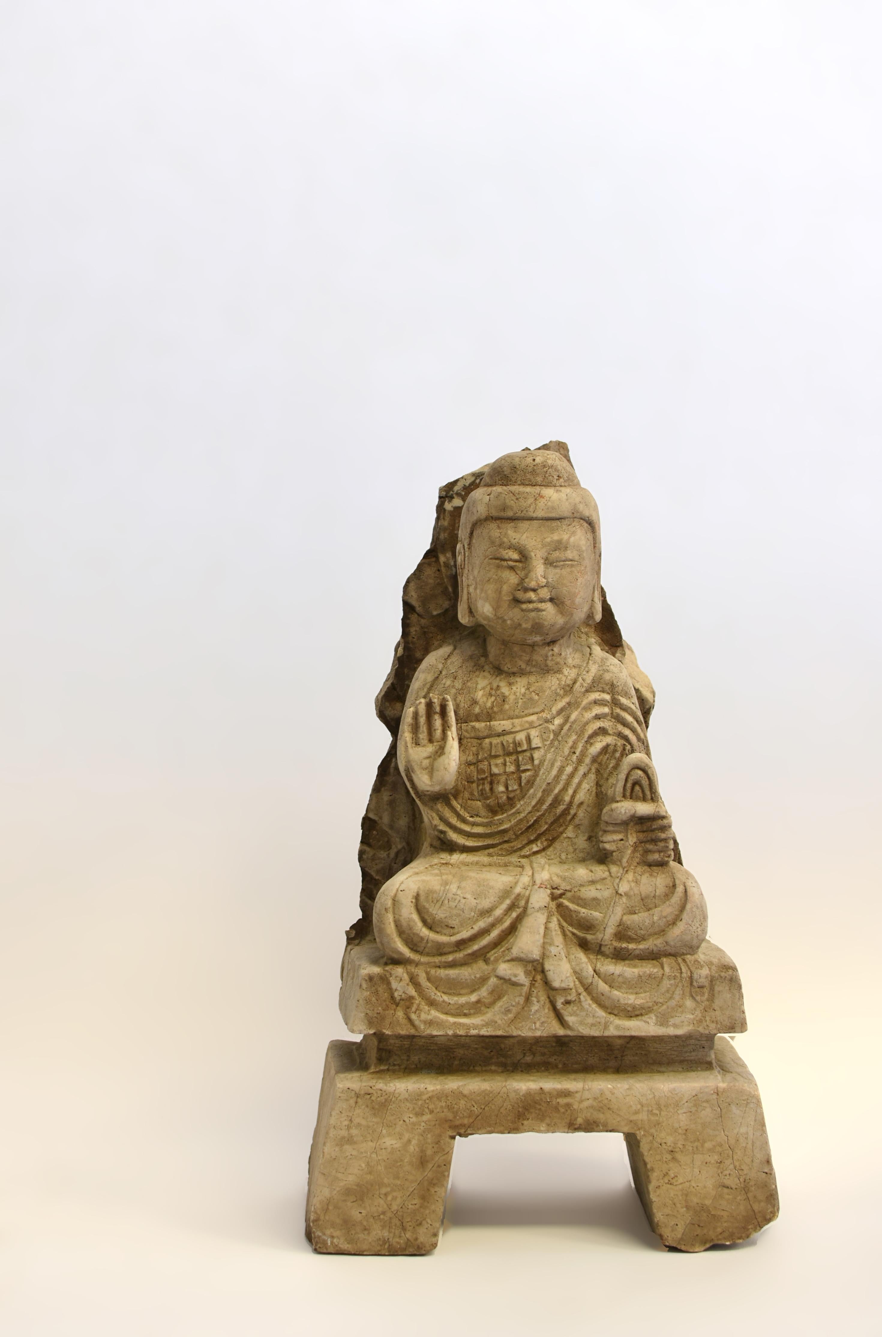 19th Century Stone Young Buddha Shakyamuni For Sale 9