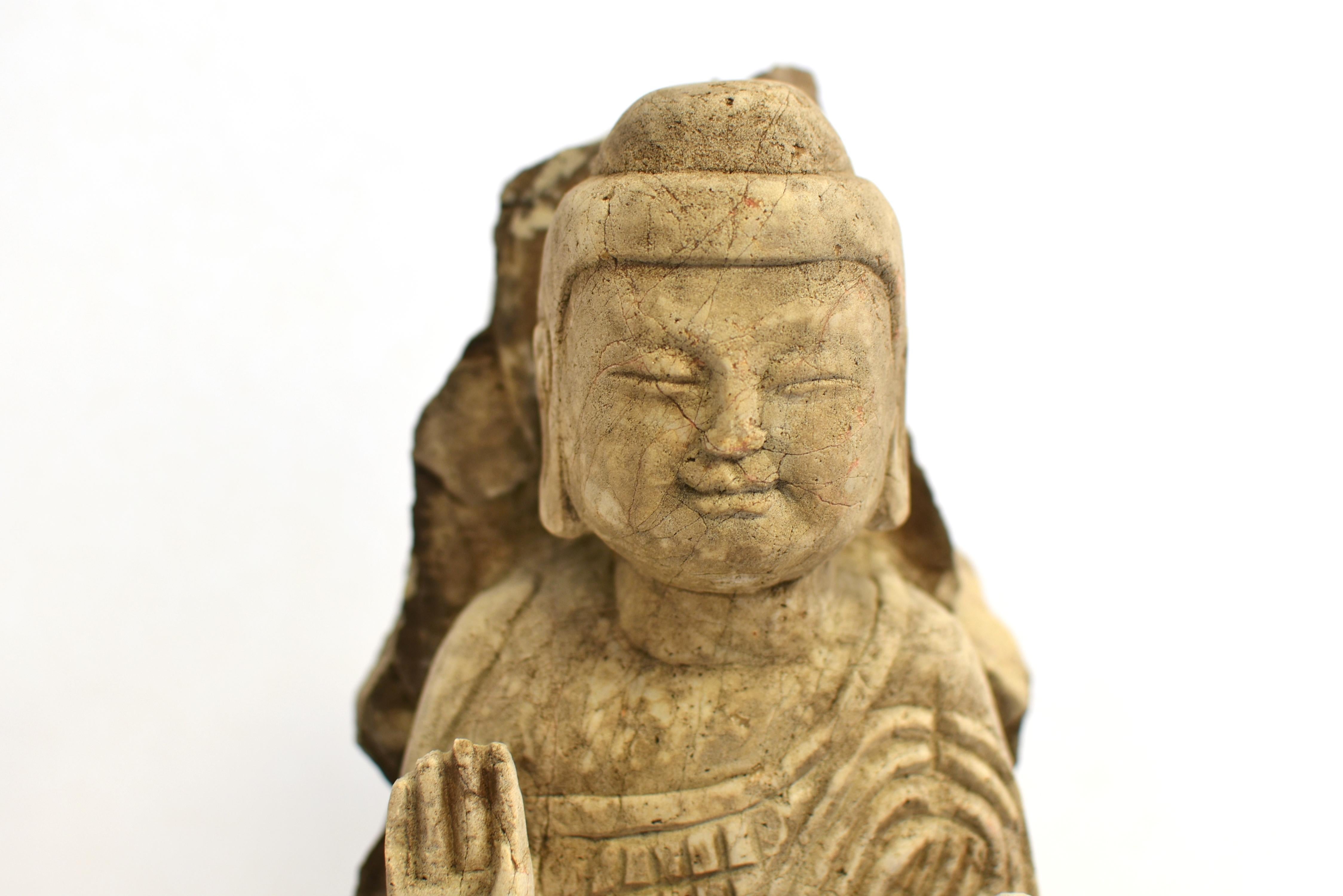 19th Century Stone Young Buddha Shakyamuni In Good Condition For Sale In Somis, CA