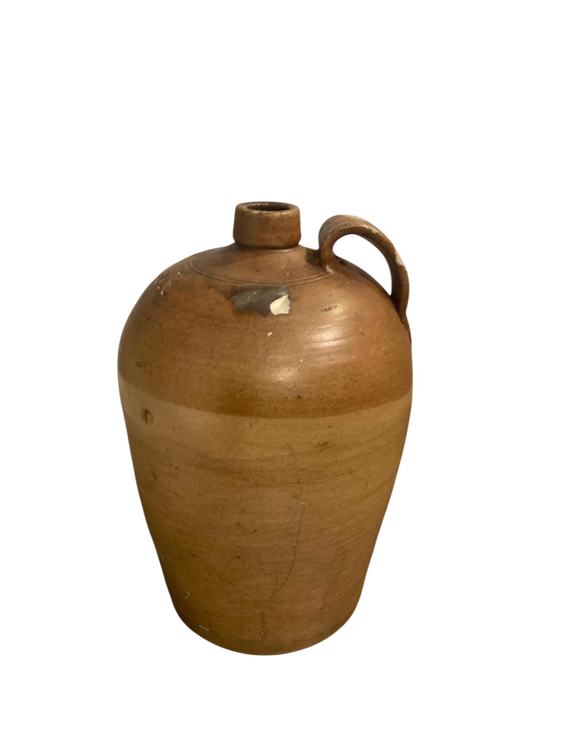 19th century stoneware salt glazed flagons stamped H & RR For Sale 3