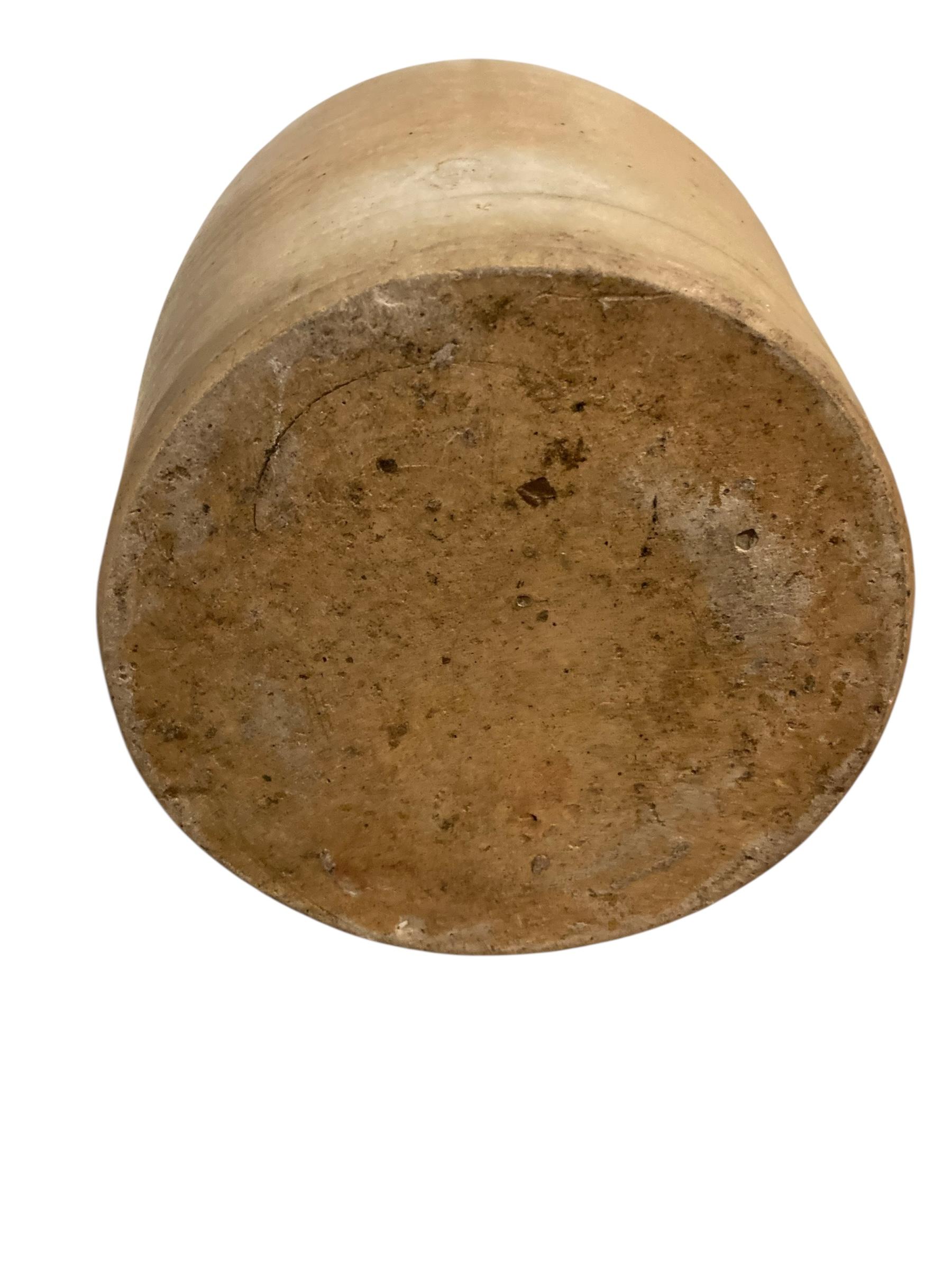 Rustic 19th century stoneware salt glazed flagons stamped H & RR For Sale