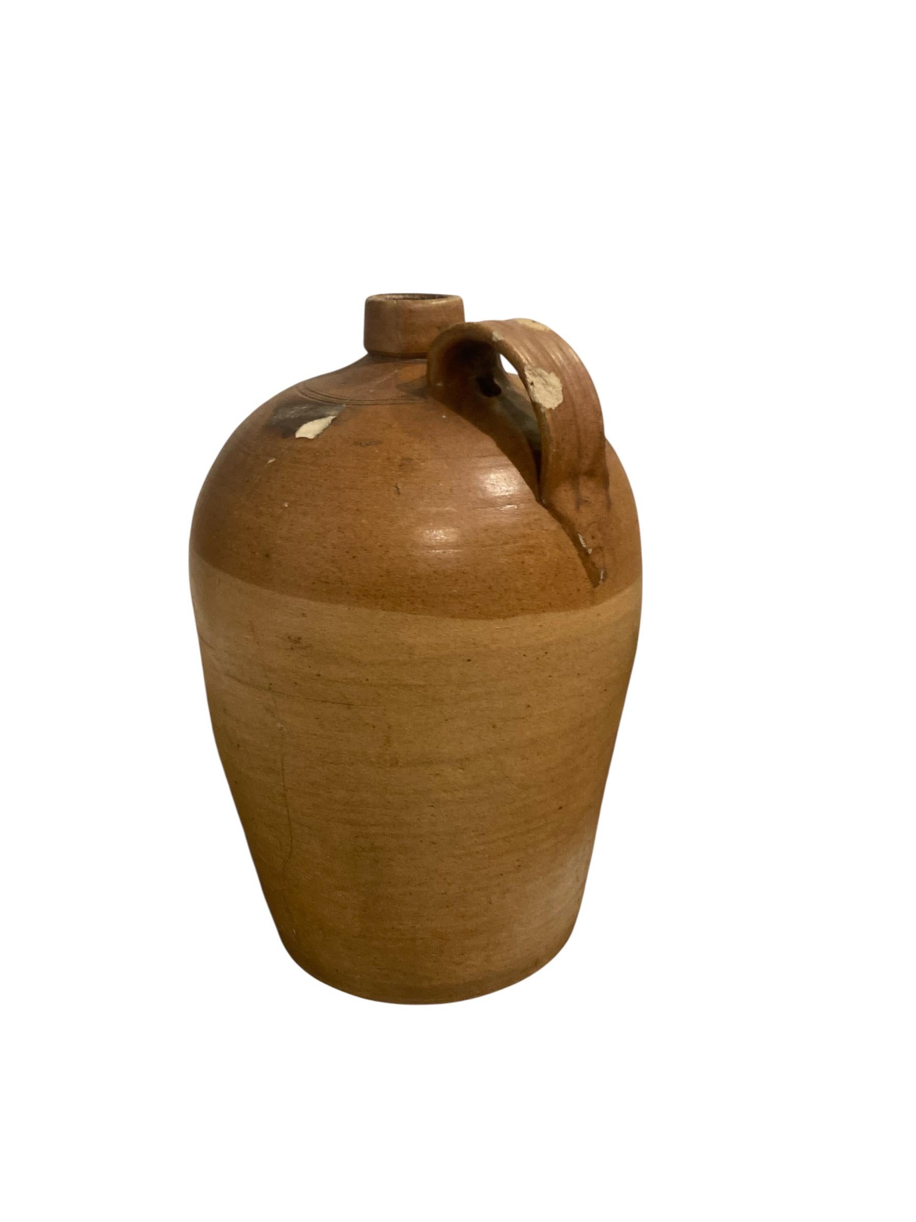 Ceramic 19th century stoneware salt glazed flagons stamped H & RR For Sale