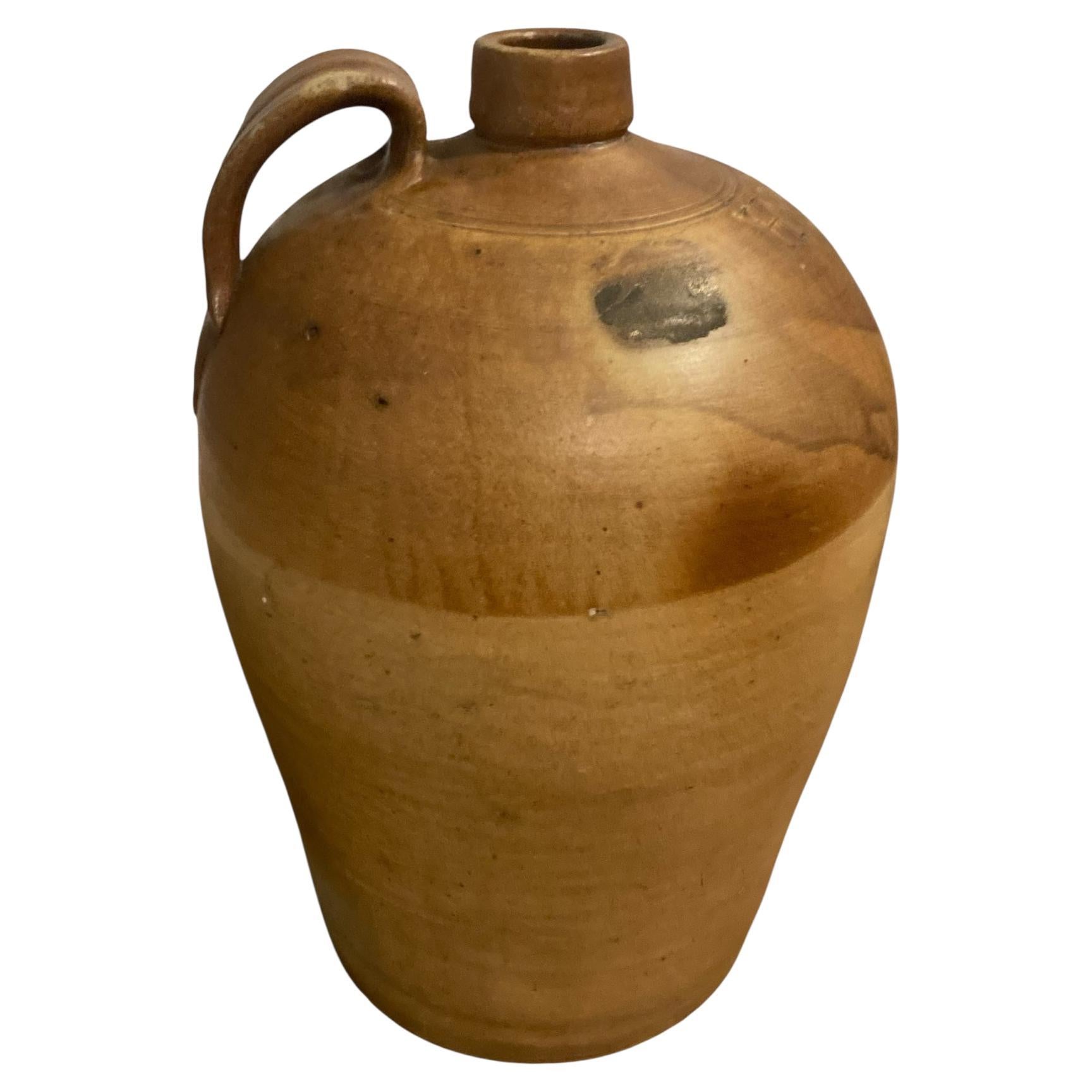 19th century stoneware salt glazed flagons stamped H & RR For Sale