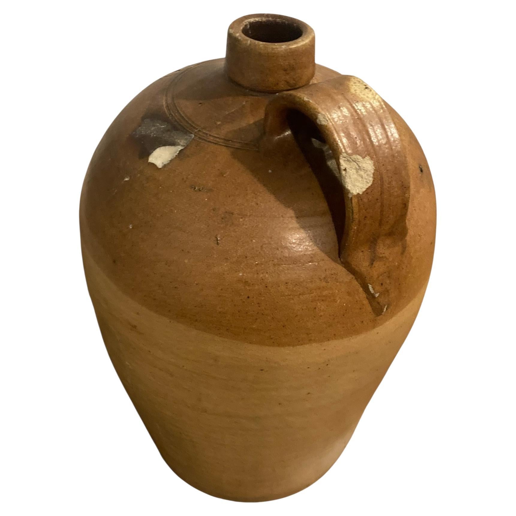 19th century stoneware salt glazed flagons stamped H & RR For Sale