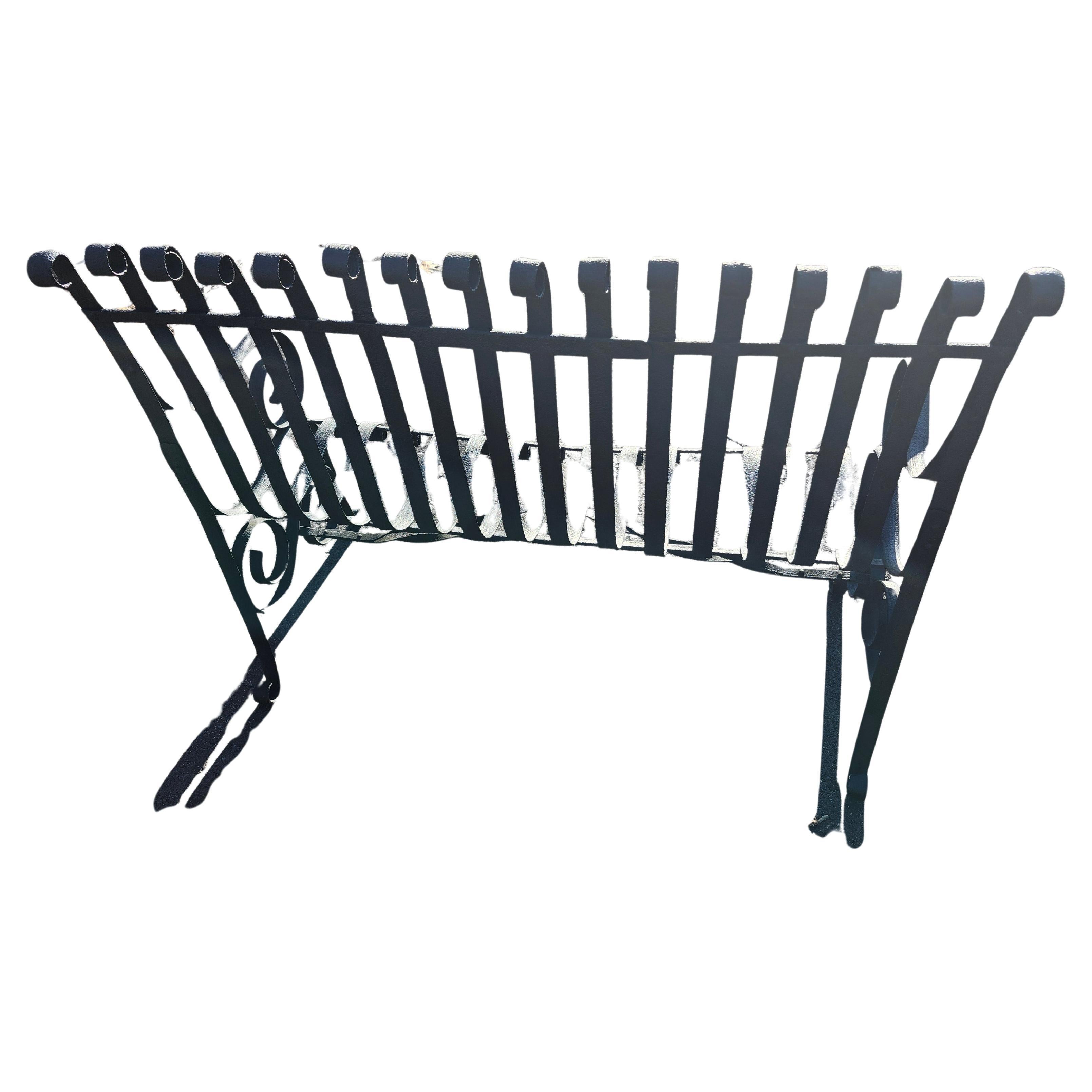 Gartenbank aus Eisen mit Riemen aus dem 19. Jahrhundert, Cincinnati Iron Works zugeschrieben im Angebot 3