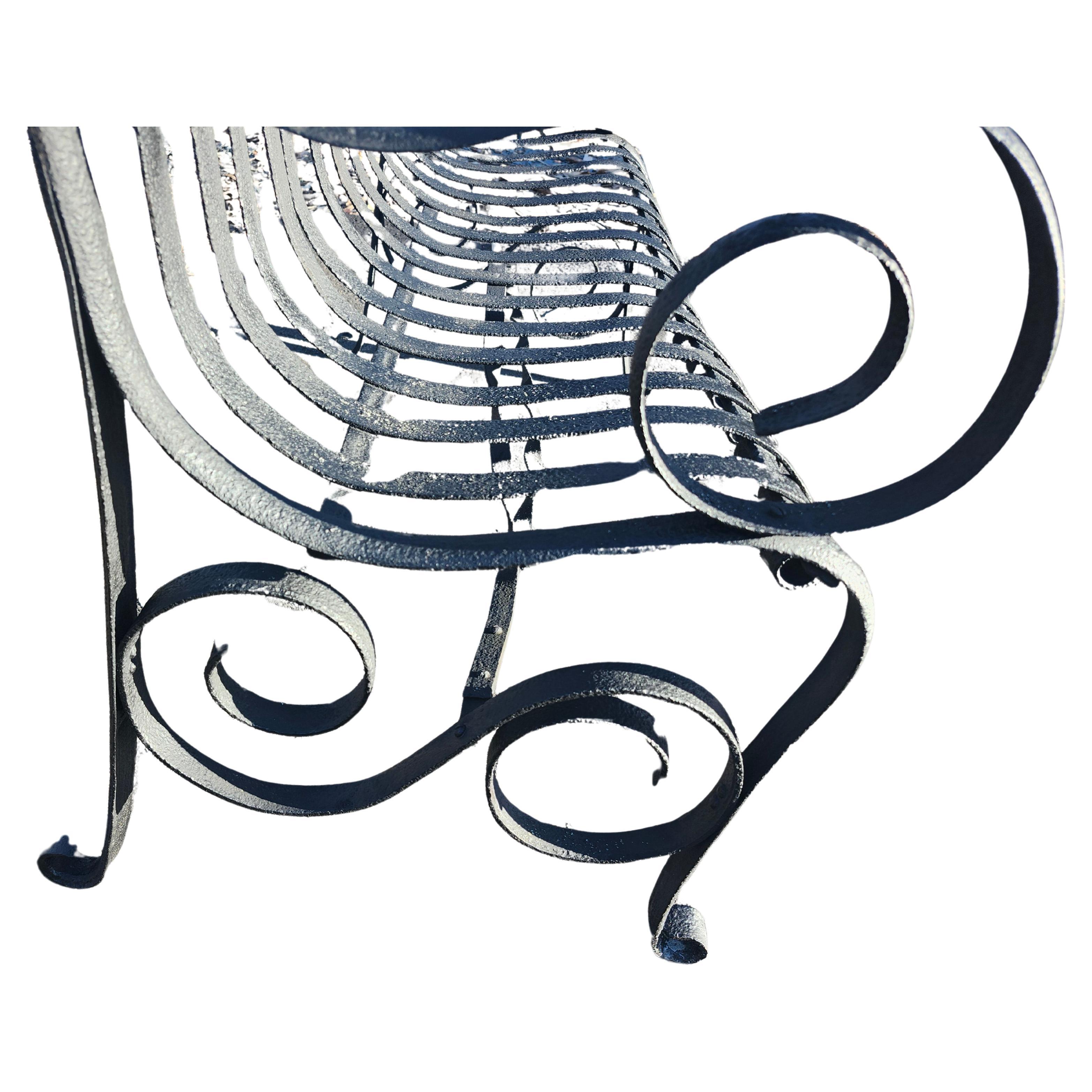 Gartenbank aus Eisen mit Riemen aus dem 19. Jahrhundert, Cincinnati Iron Works zugeschrieben im Angebot 5