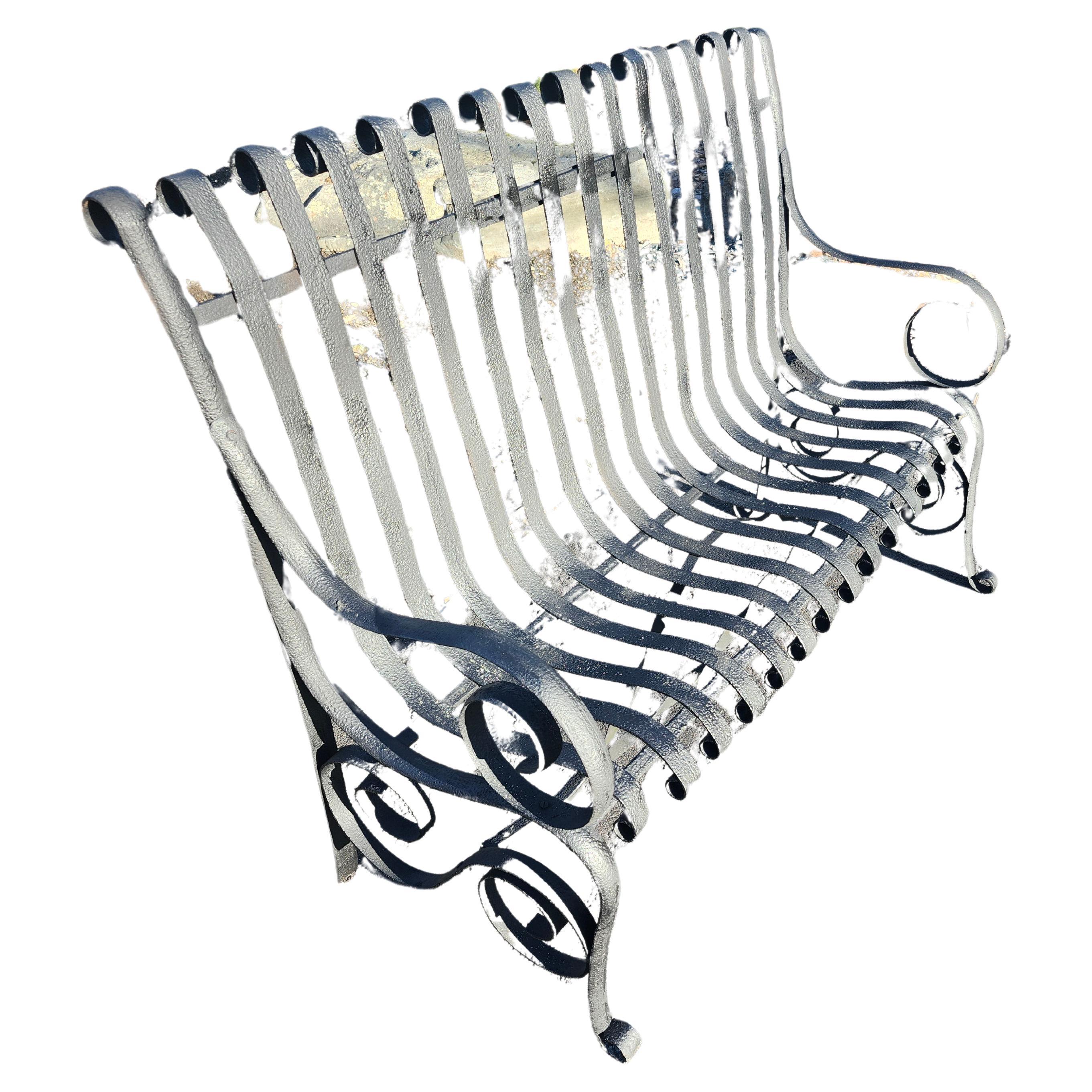 Gartenbank aus Eisen mit Riemen aus dem 19. Jahrhundert, Cincinnati Iron Works zugeschrieben im Angebot 7