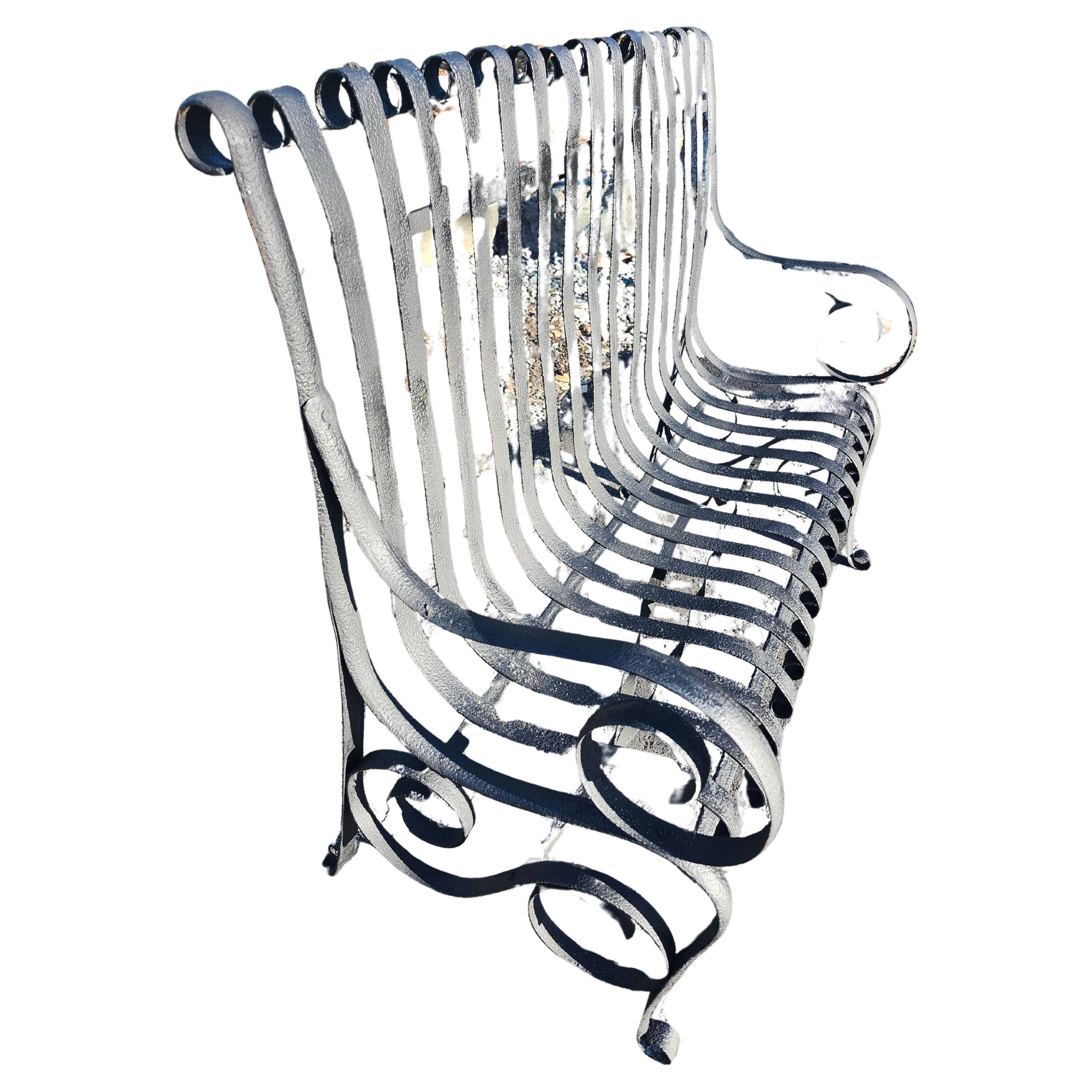 Gartenbank aus Eisen mit Riemen aus dem 19. Jahrhundert, Cincinnati Iron Works zugeschrieben im Angebot 2