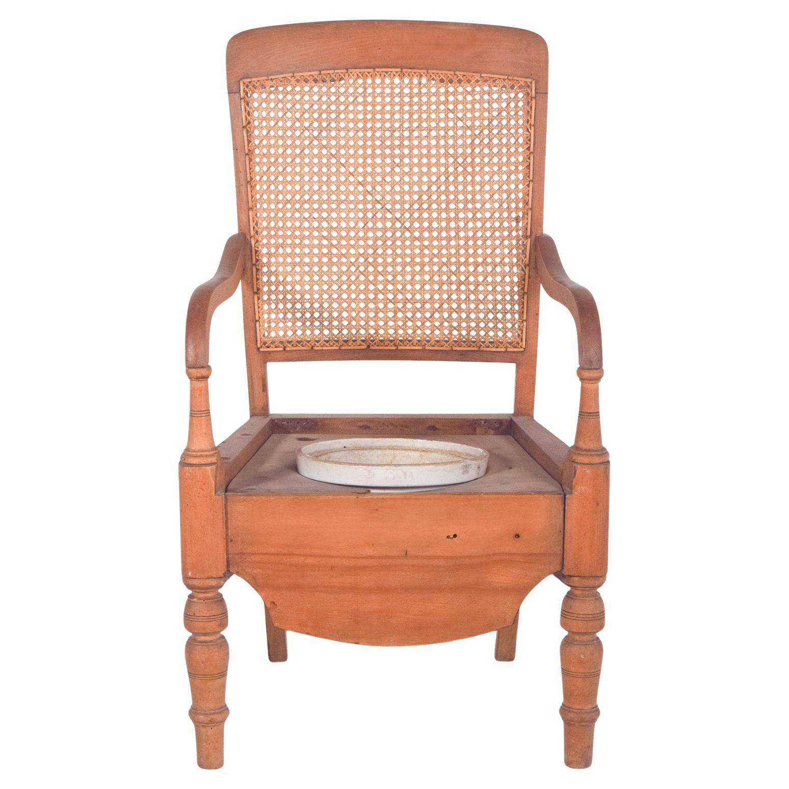 Chaise en paille du 19e siècle avec dossier en paille en vente