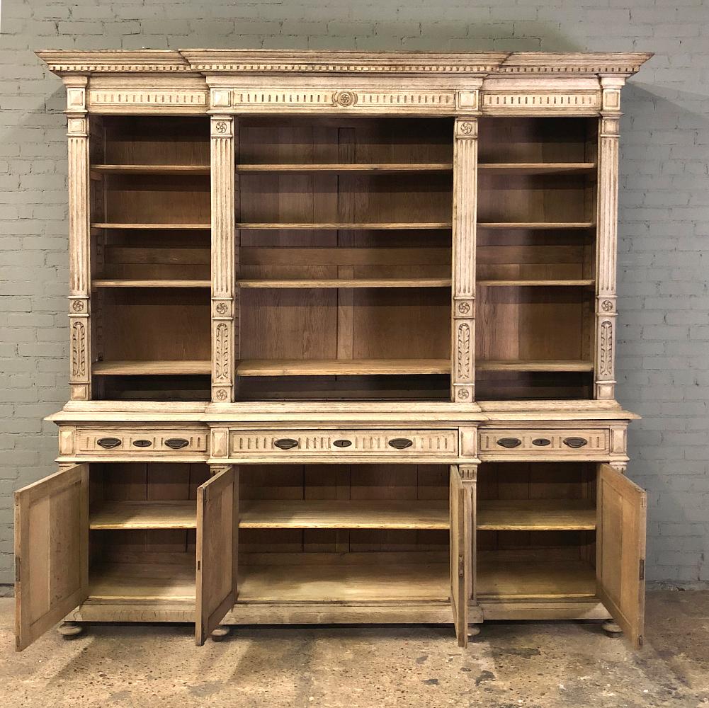 19th Century Stripped Oak Neoclassical Bookcase 5