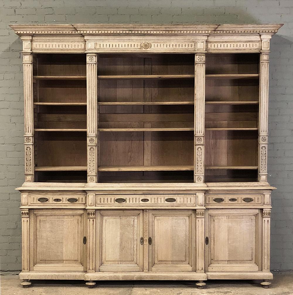 19th Century Stripped Oak Neoclassical Bookcase 10