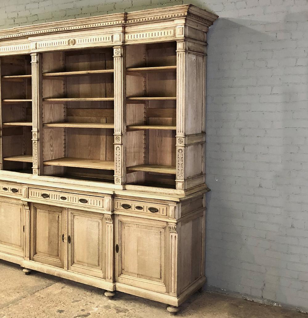 19th Century Stripped Oak Neoclassical Bookcase 13