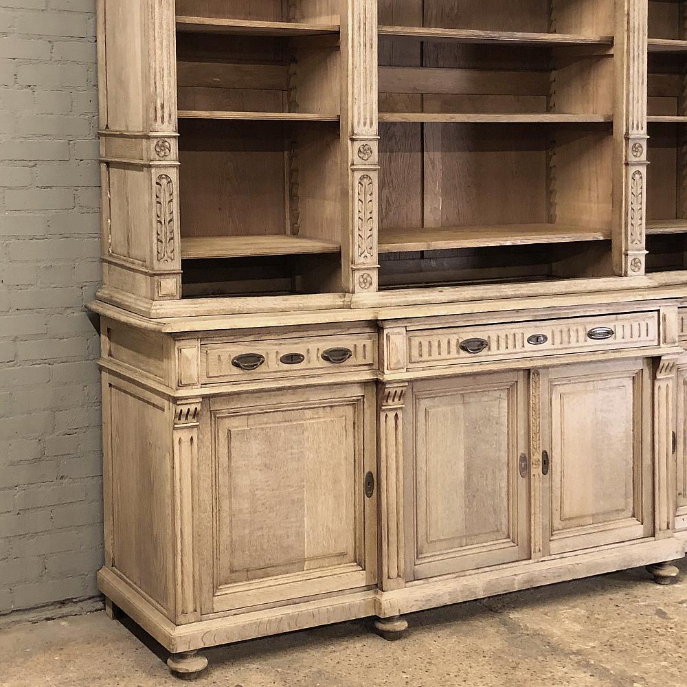 19th Century Stripped Oak Neoclassical Bookcase 14